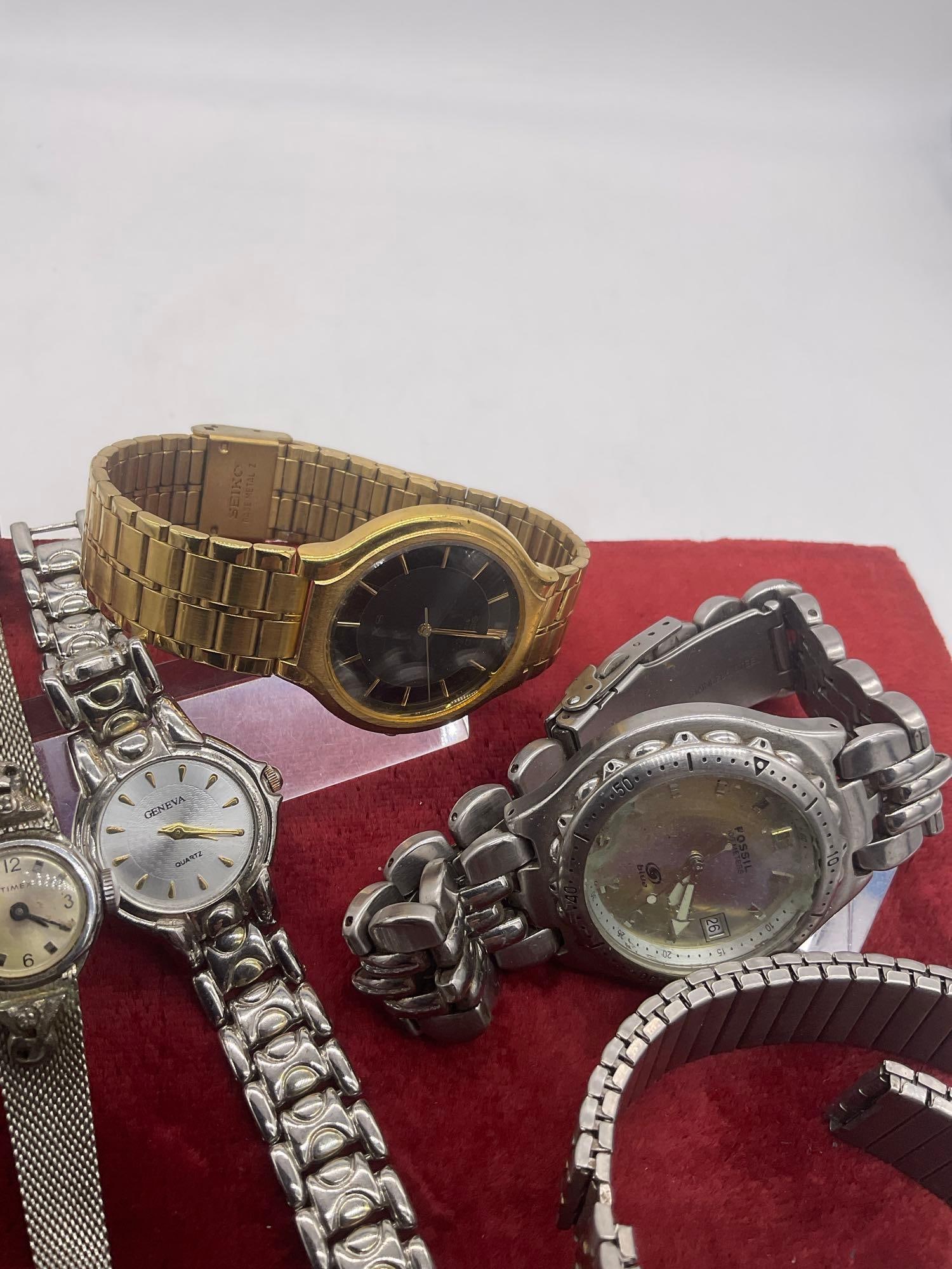 6 x mens & Womens Watches Seiko SX. Fossil Blue, Geneva, Dufonte, Navarre See pics - 4