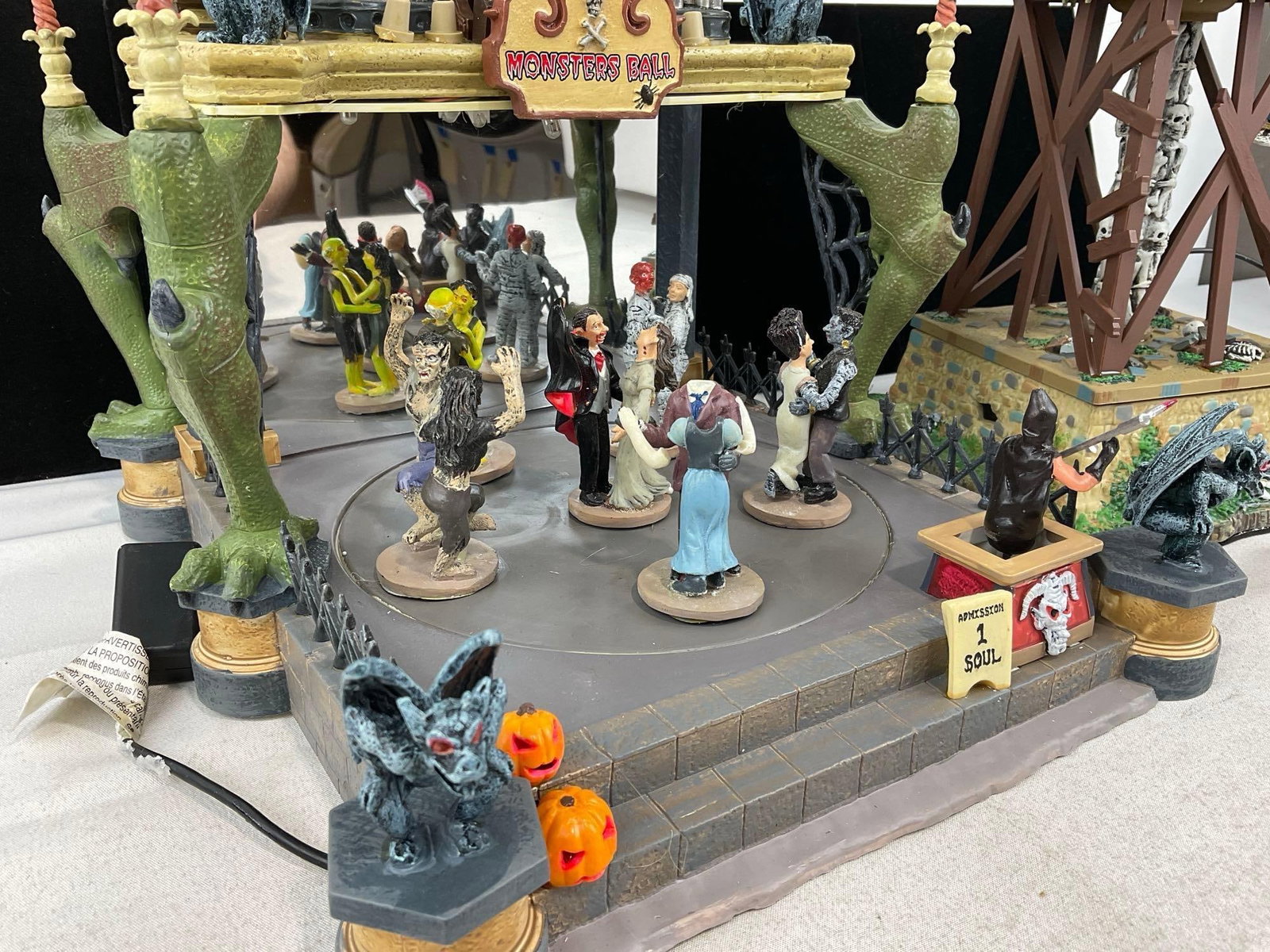 Lemax Spooky Town Figures in box, Monsters Ball, & Deadwood Water Tower - 5