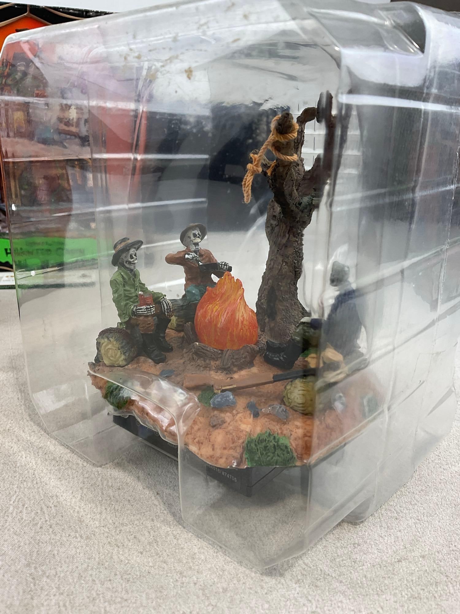 Lemax Spooky Town Figures in box, On the Lone Prairie, Haunted Cabin, & The Lost Soul - 7