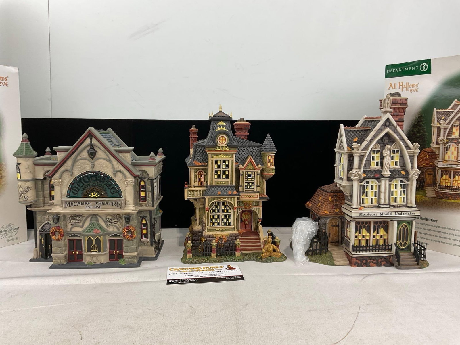 Department 56, All Hallows Eve, Barleycorn Manor, Mordecai Mould Undertaker & Theatre of the Maca... - 3
