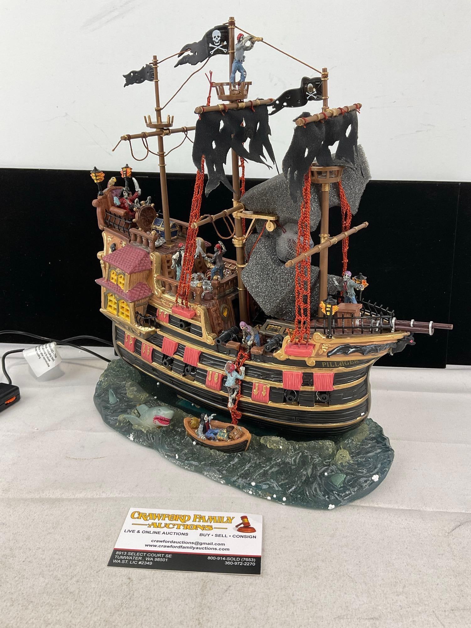 Lemax Spooky Town Figure in box, The Pillager, Skeleton ghost ship Figure - 3