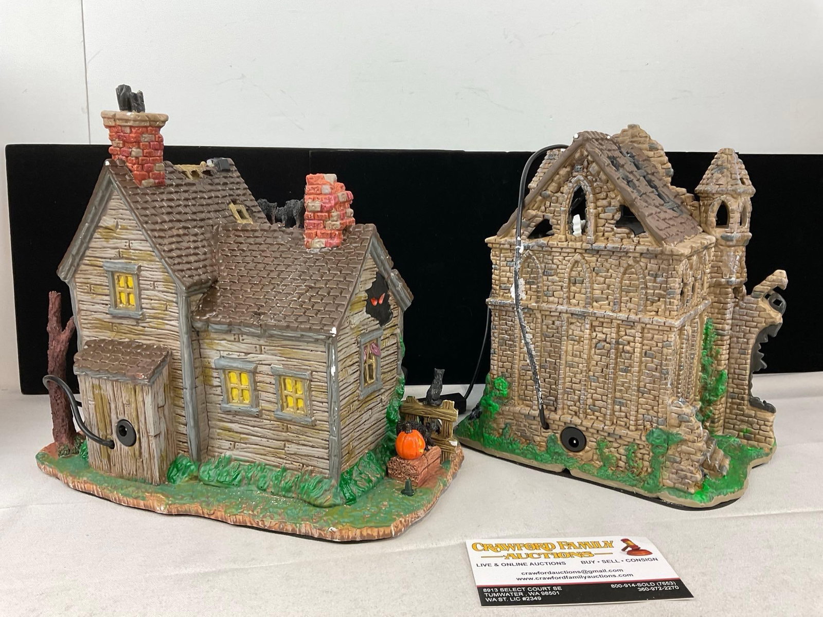 Lemax Spooky Town Figures in box, Vickis Cattery & Gothic Ruins - 3