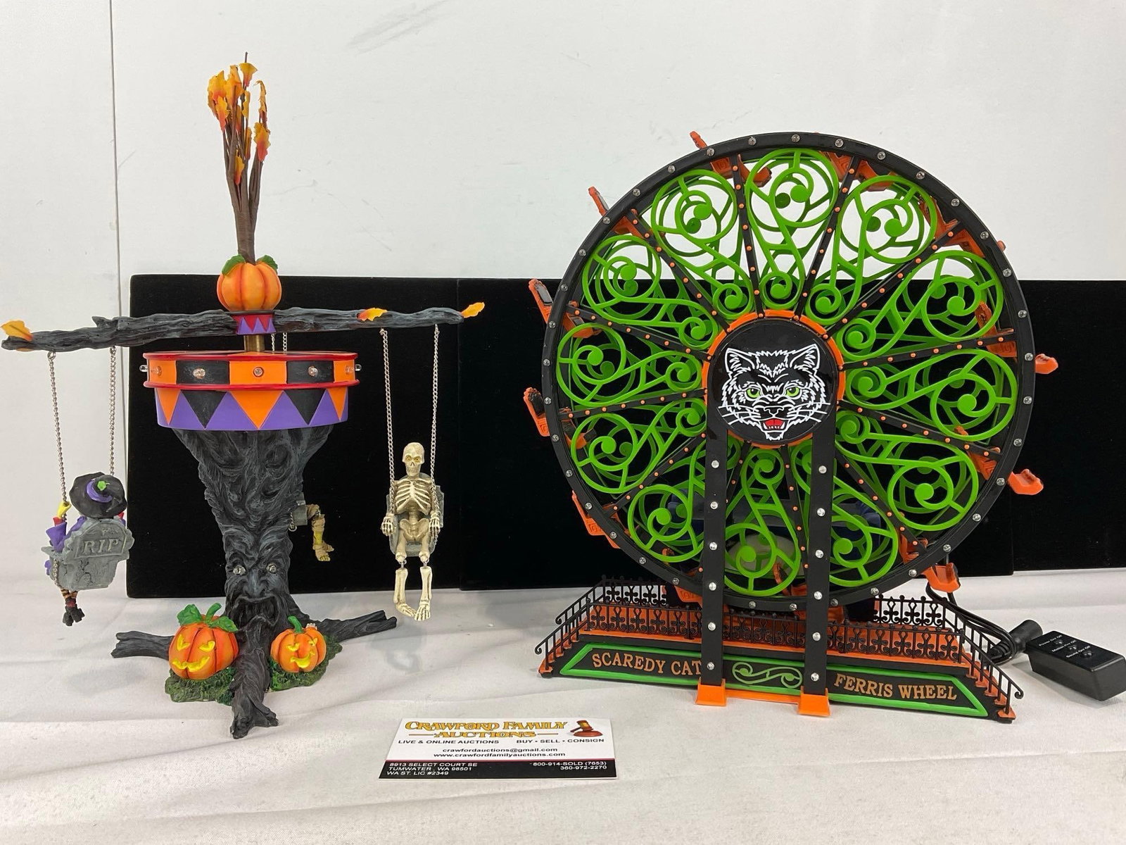 Department 56 in packaging, Halloween, Swinging Ghoulies & Scaredy Cat Ferris Wheel - 2