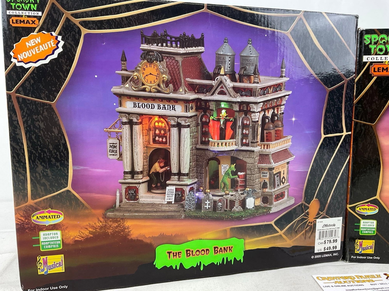 Lemax Spooky Town Figures in box, The Blood Bank & Dry Gulch Hotel - 2