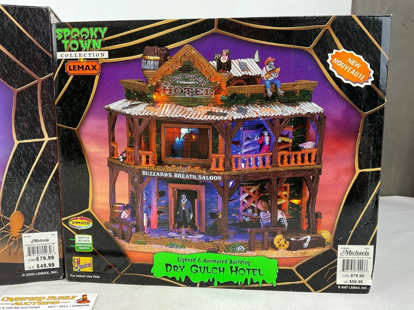 Lemax Spooky Town Figures in box, The Blood Bank & Dry Gulch Hotel - 3