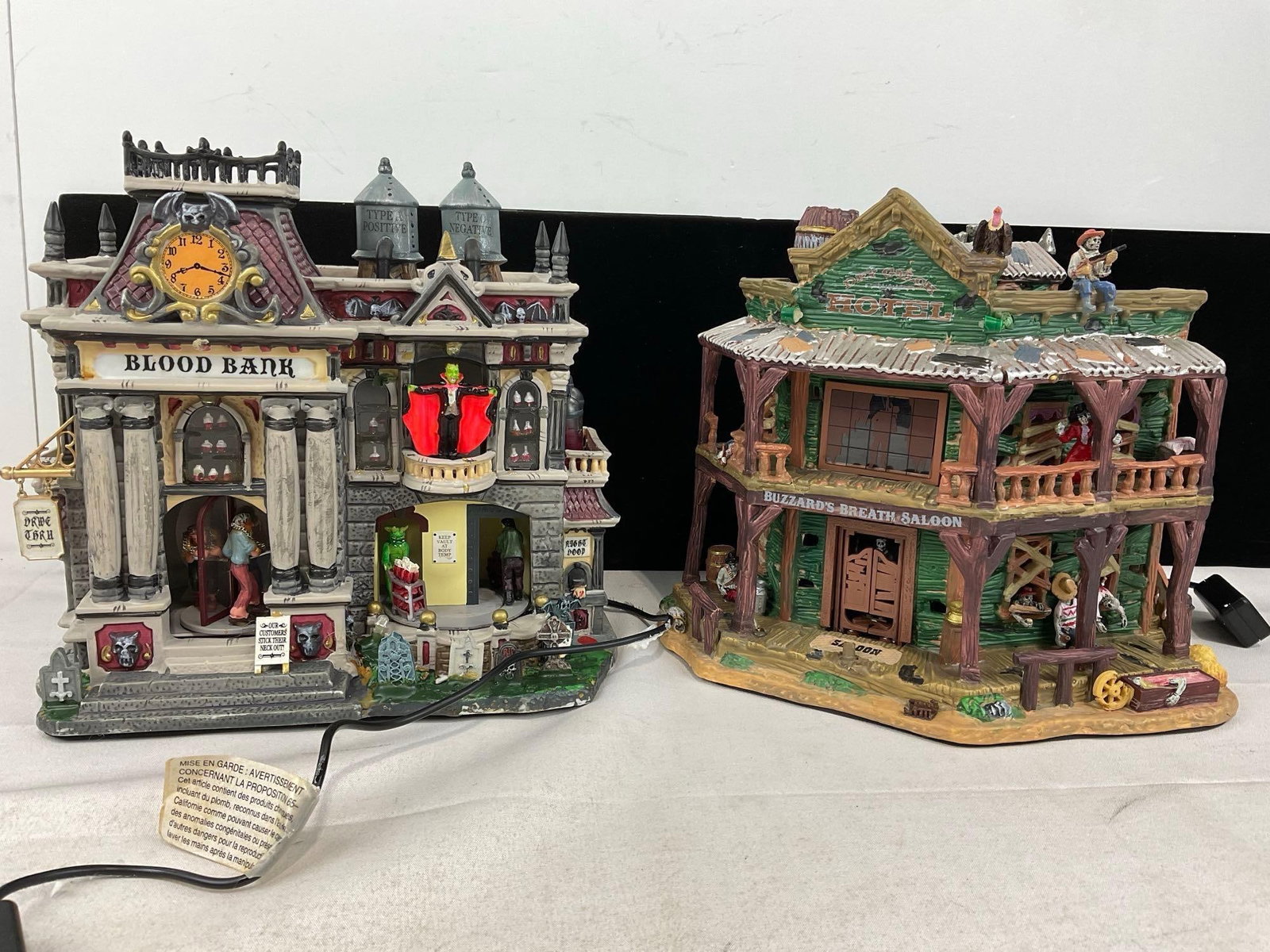 Lemax Spooky Town Figures in box, The Blood Bank & Dry Gulch Hotel - 4