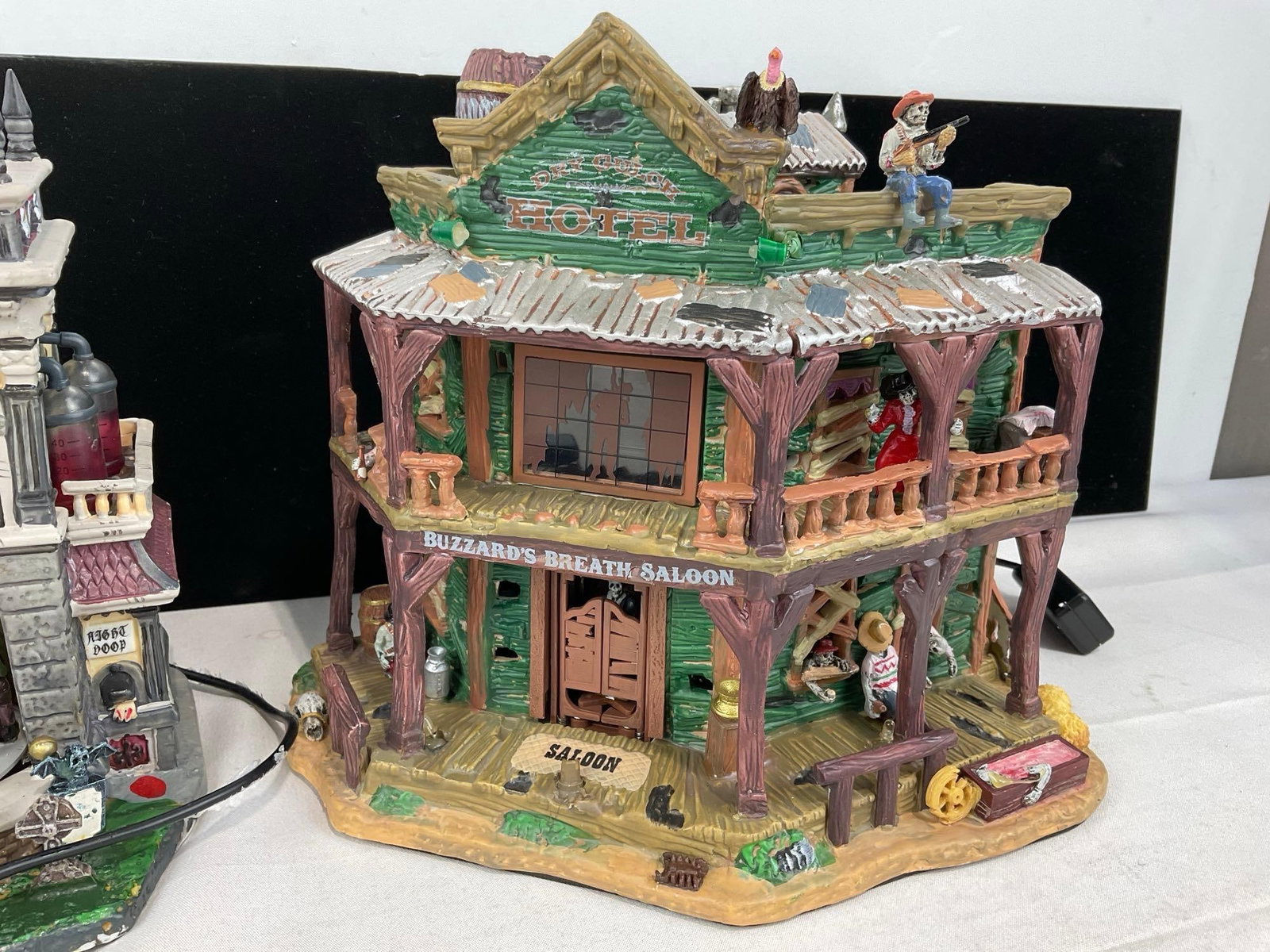 Lemax Spooky Town Figures in box, The Blood Bank & Dry Gulch Hotel - 6