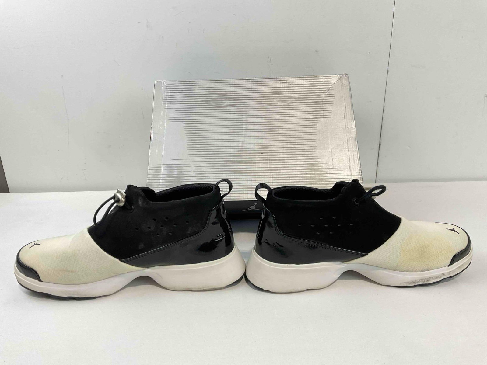 Pair of Men's US 11 Air Jordan Roy Jones Jr. Black & White Bolo Trainer Slip On Shoes w/ Box. - 4