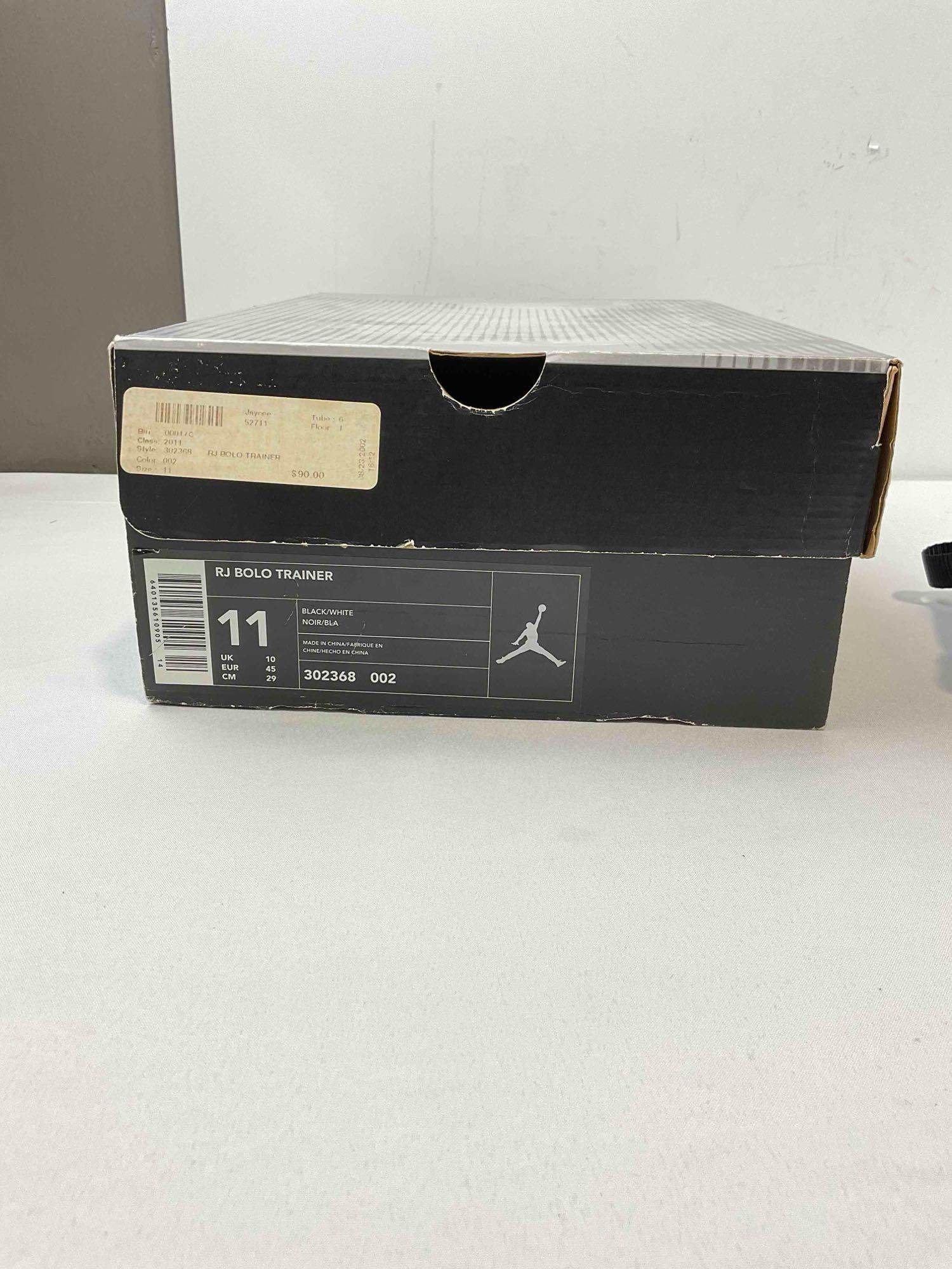 Pair of Men's US 11 Air Jordan Roy Jones Jr. Black & White Bolo Trainer Slip On Shoes w/ Box. - 8