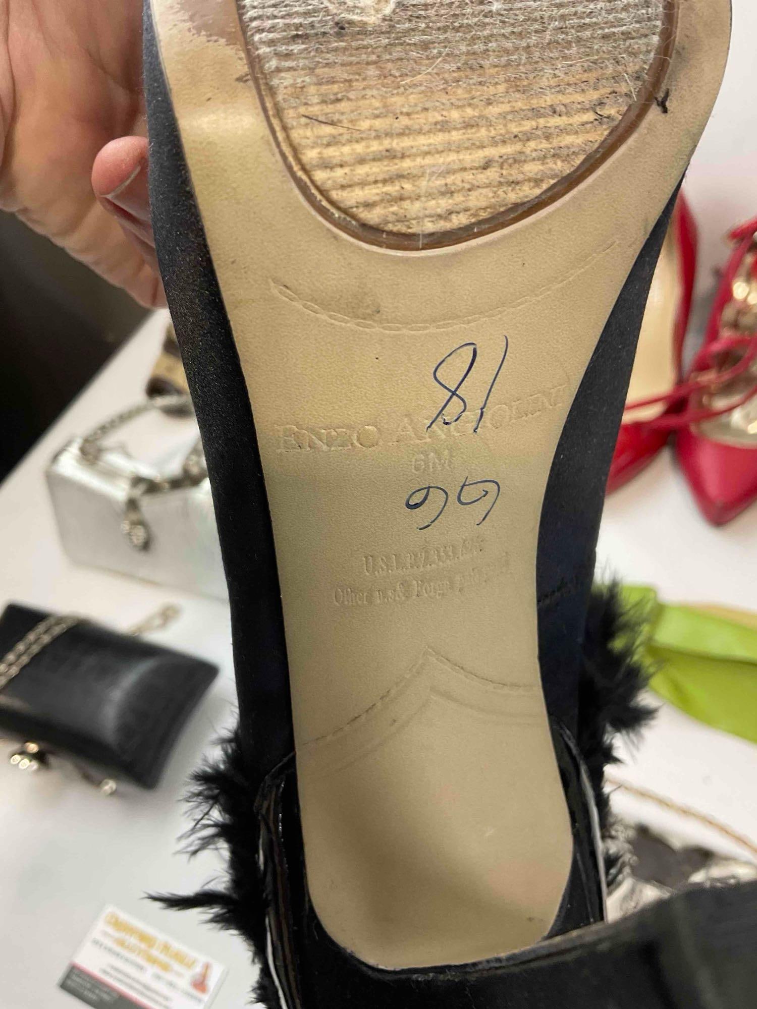 10 pcs Women's Accessories, incl. 5x Pairs of Shoes, 3x Handbags, 1x Belt & 1x Suitcase. See pics. - 11