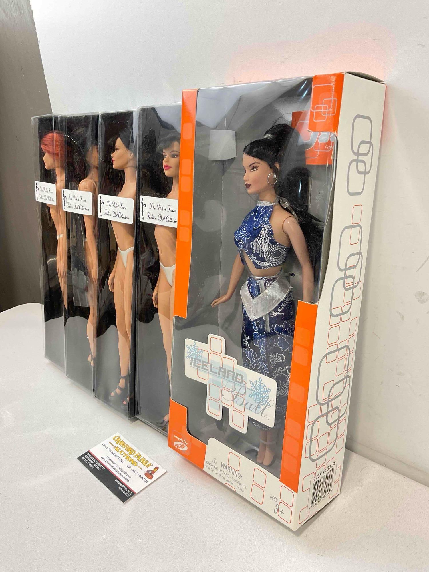 5 pcs Collectible Fashion Dolls, incl. Integrity Dolls Iceland Ball Jade 30058 in Original Box. - 3
