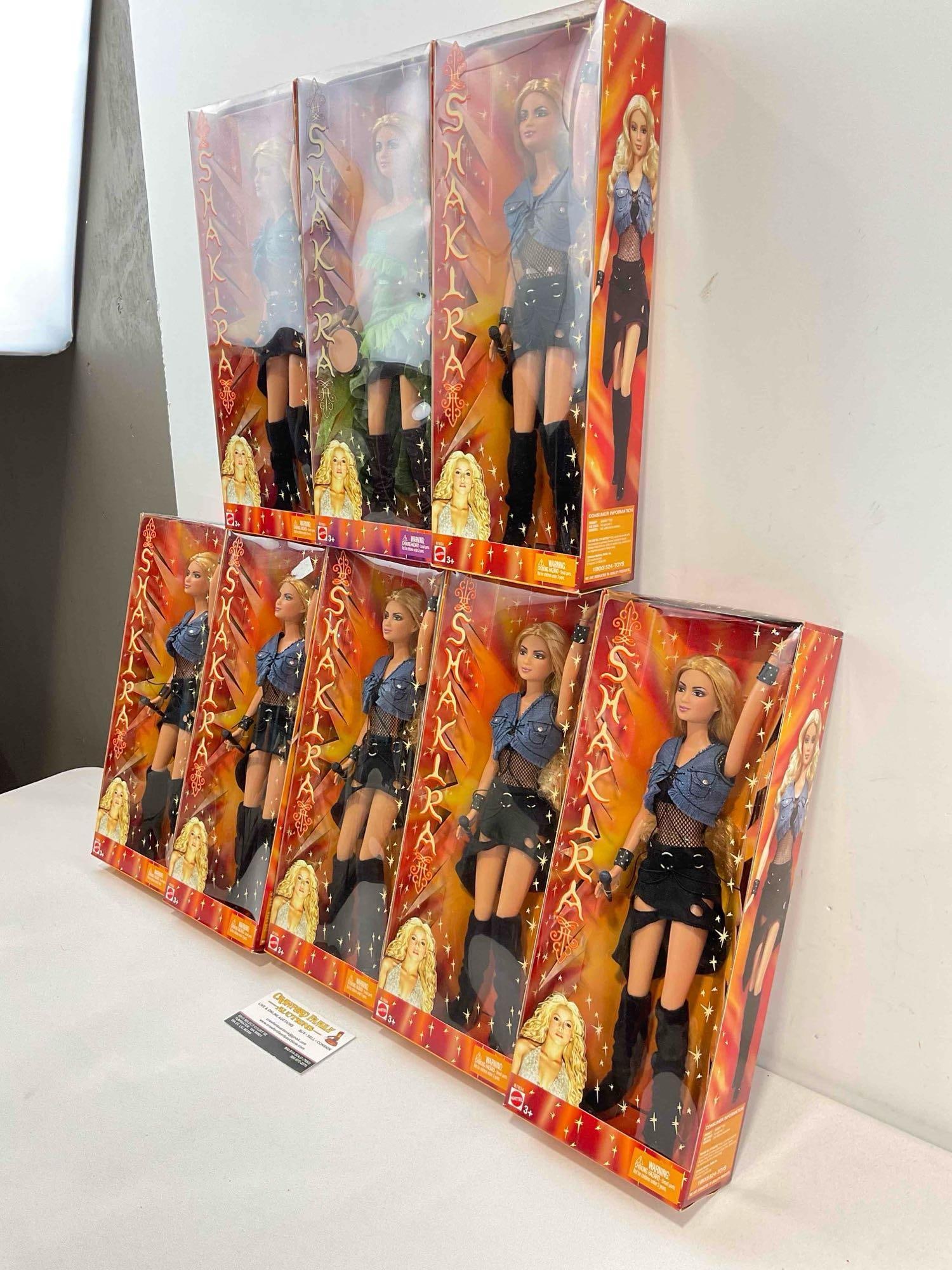 8 pcs 2003 Shakira Barbie Collectible Fashion Dolls in Original Boxes, B7633 & B7634. See pics. - 2