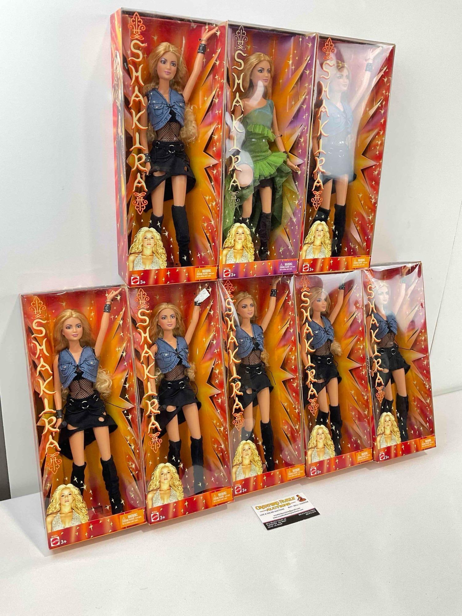 8 pcs 2003 Shakira Barbie Collectible Fashion Dolls in Original Boxes, B7633 & B7634. See pics. - 3