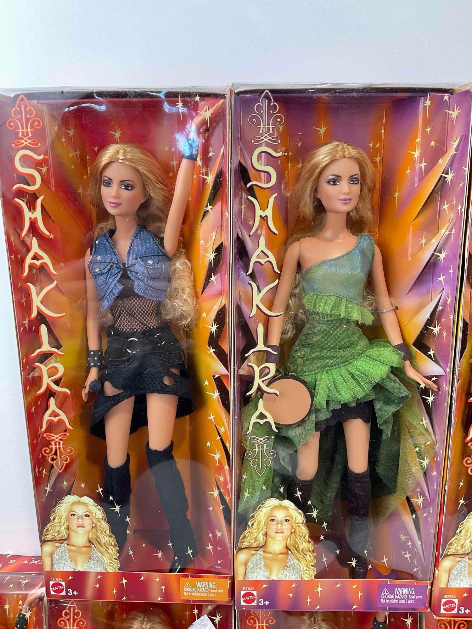 8 pcs 2003 Shakira Barbie Collectible Fashion Dolls in Original Boxes, B7633 & B7634. See pics. - 4