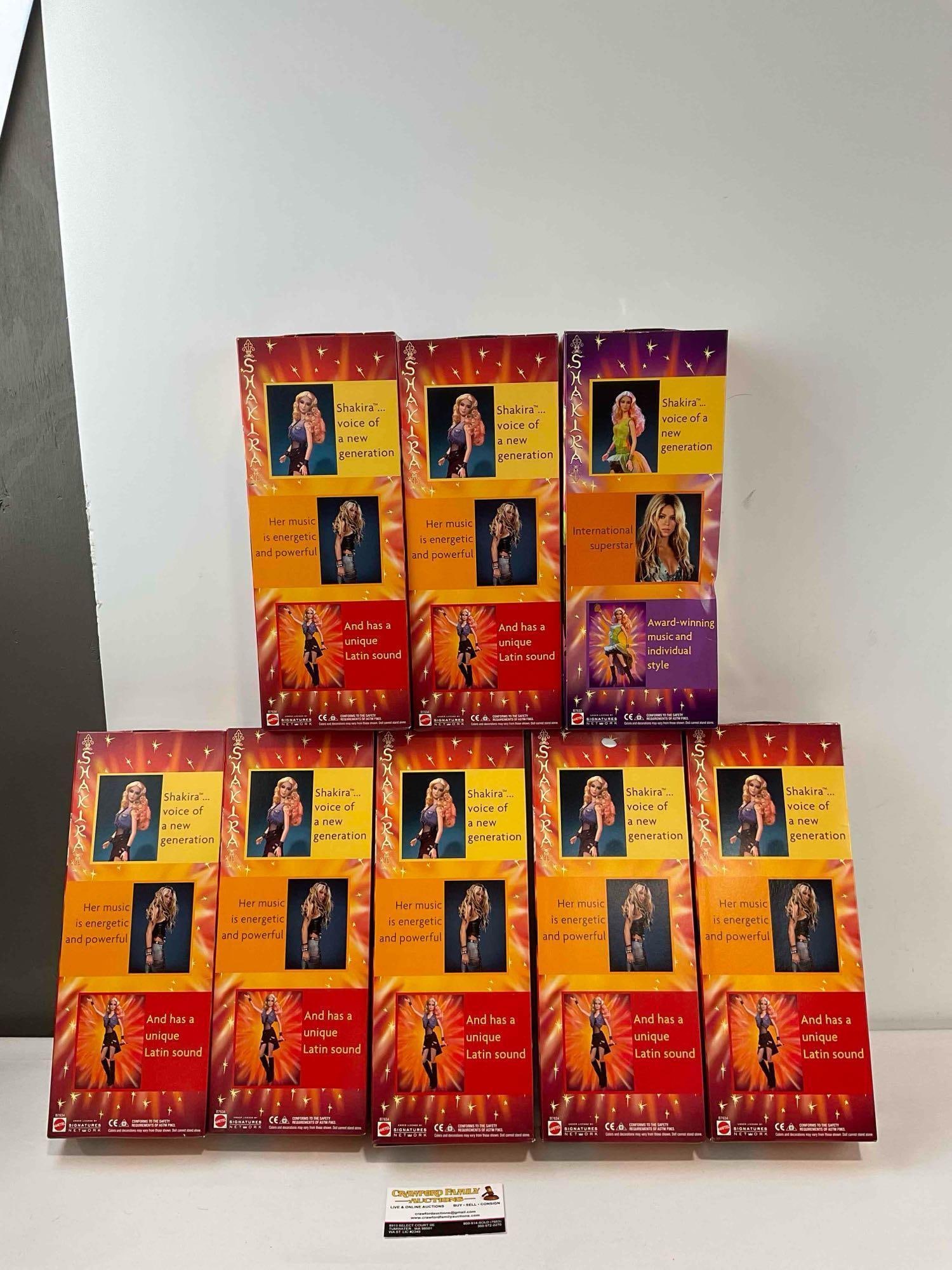 8 pcs 2003 Shakira Barbie Collectible Fashion Dolls in Original Boxes, B7633 & B7634. See pics. - 7