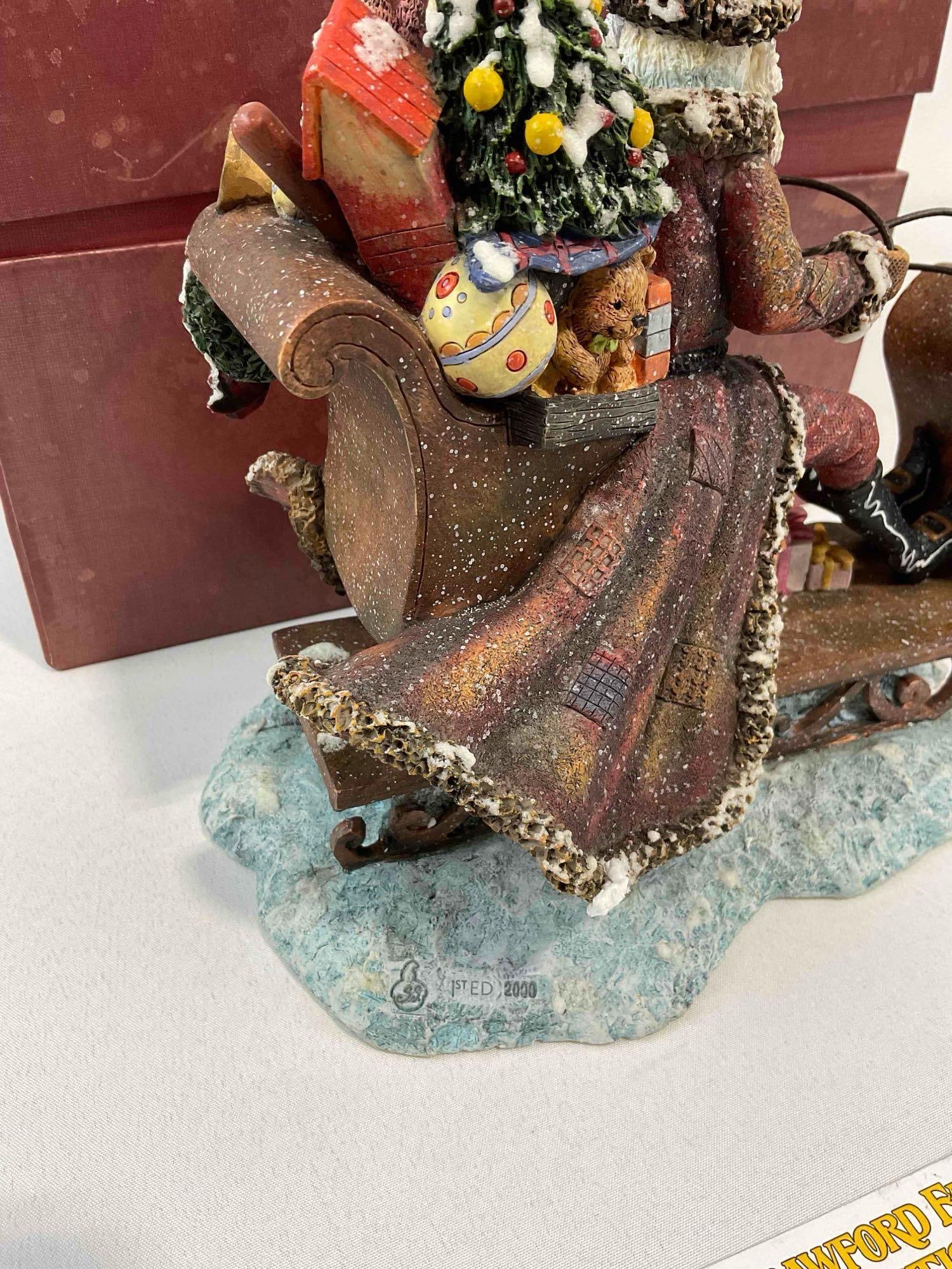 Vintage First Ed. Sherwood's Resin Santa Statuette 771227 Magical Sleigh Ride & More! See pics. - 4
