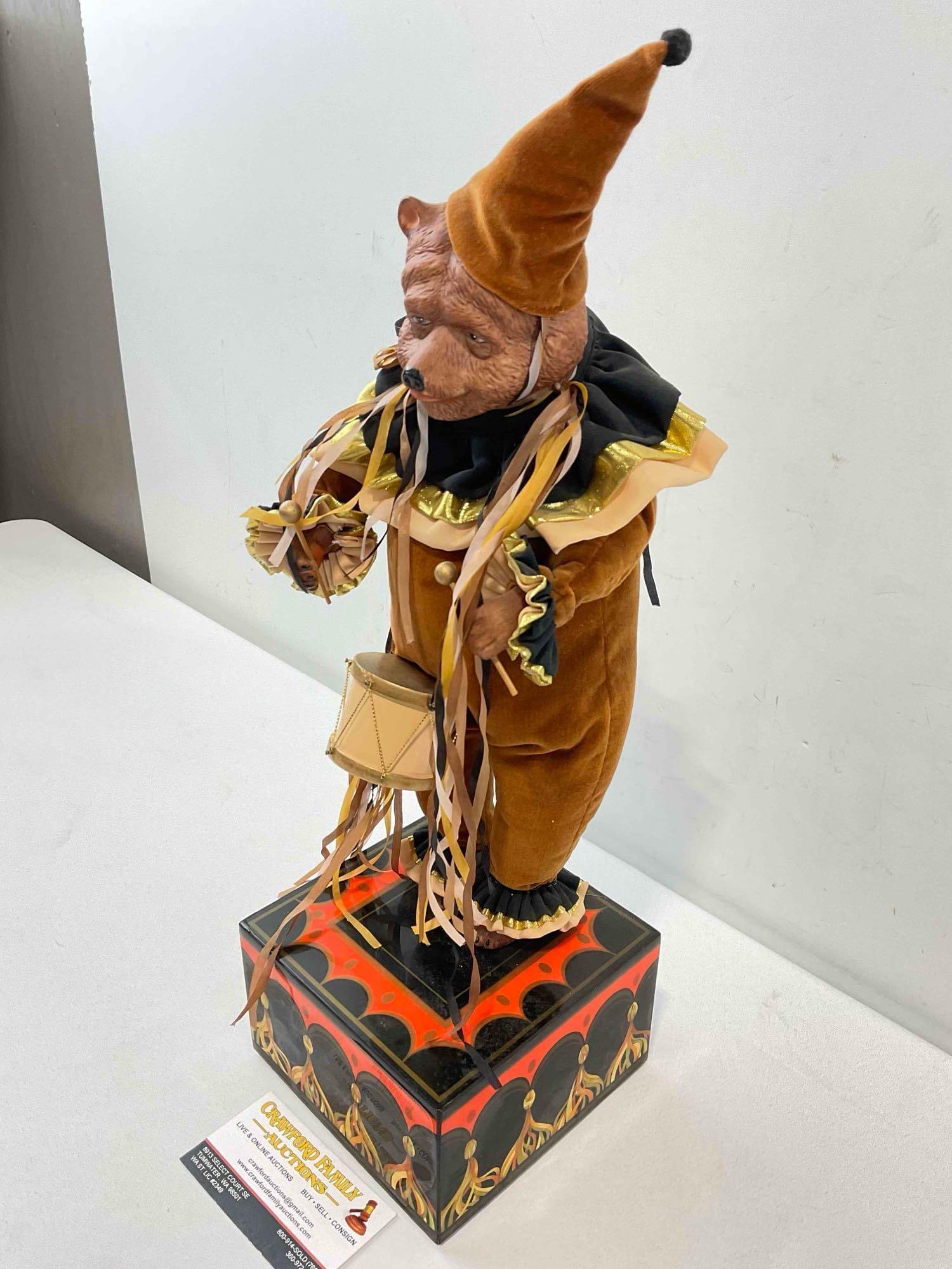 Vintage Faith Wick Drummer Bear Music Box Doll Ltd. Ed. 289/3500. Plays "Memory" from CATS. - 2
