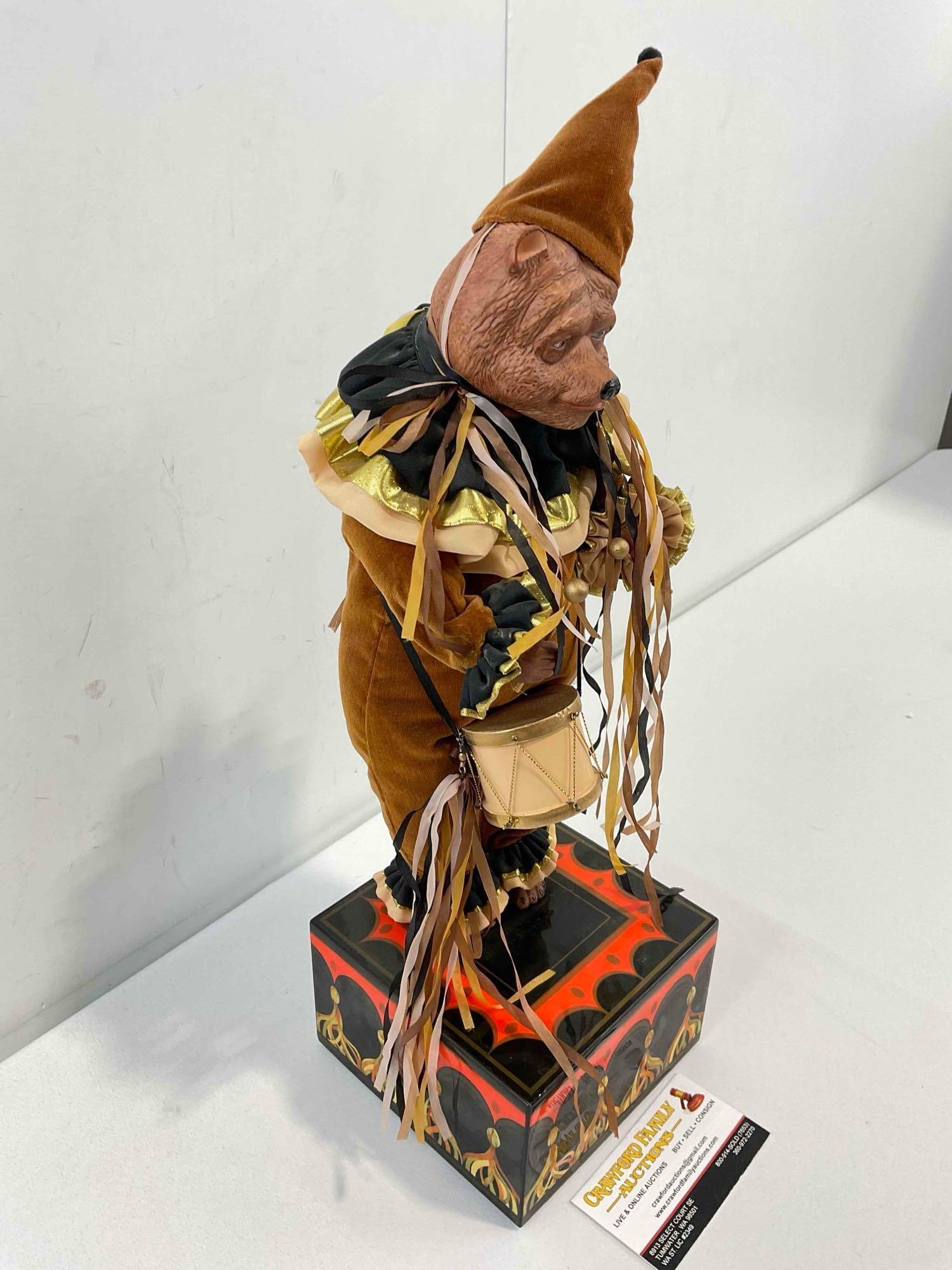 Vintage Faith Wick Drummer Bear Music Box Doll Ltd. Ed. 289/3500. Plays "Memory" from CATS. - 3