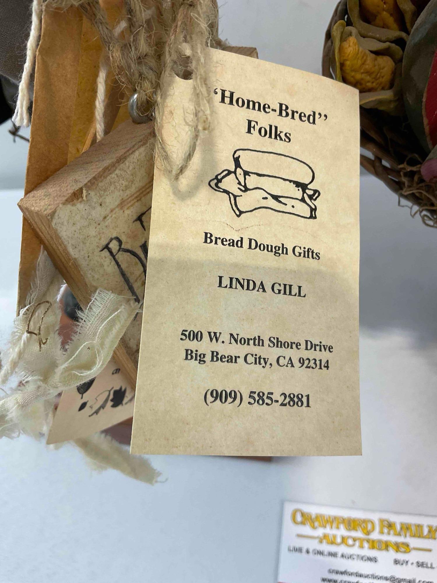 2 pcs "Home-Bred Folk" Hand Sculpted Cloth & Clay Dolls Signed by Artist Linda Gill. See pics. - 7