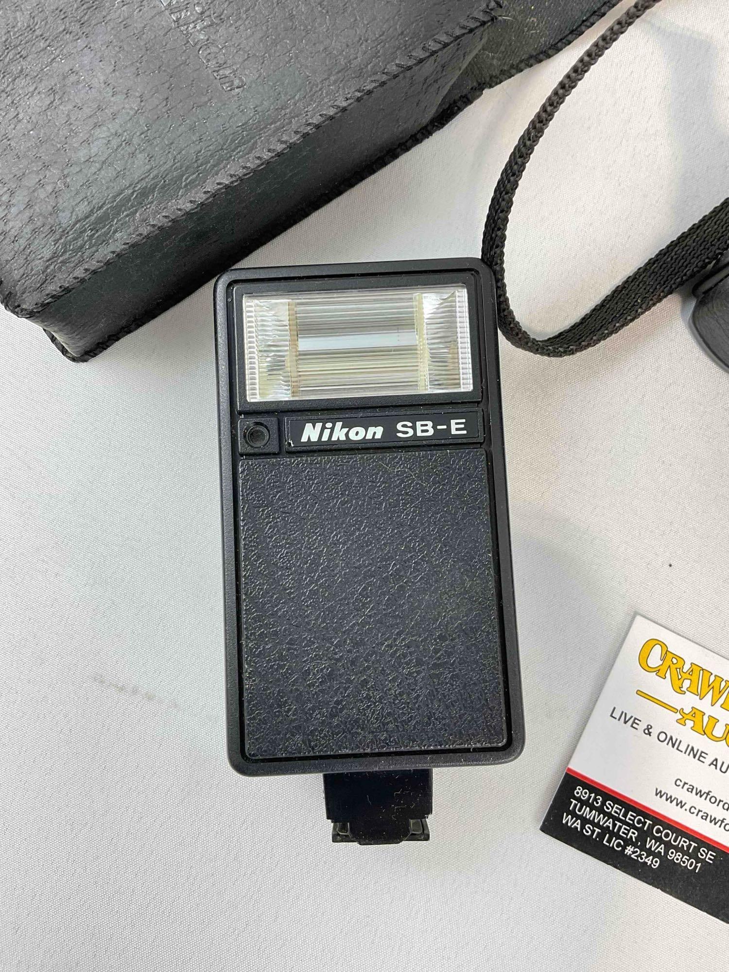 Vintage Nikon EM 35mm Film Camera w/ 50mm Lens & Nikon SB-E Flash. Untested, As Is. - 3