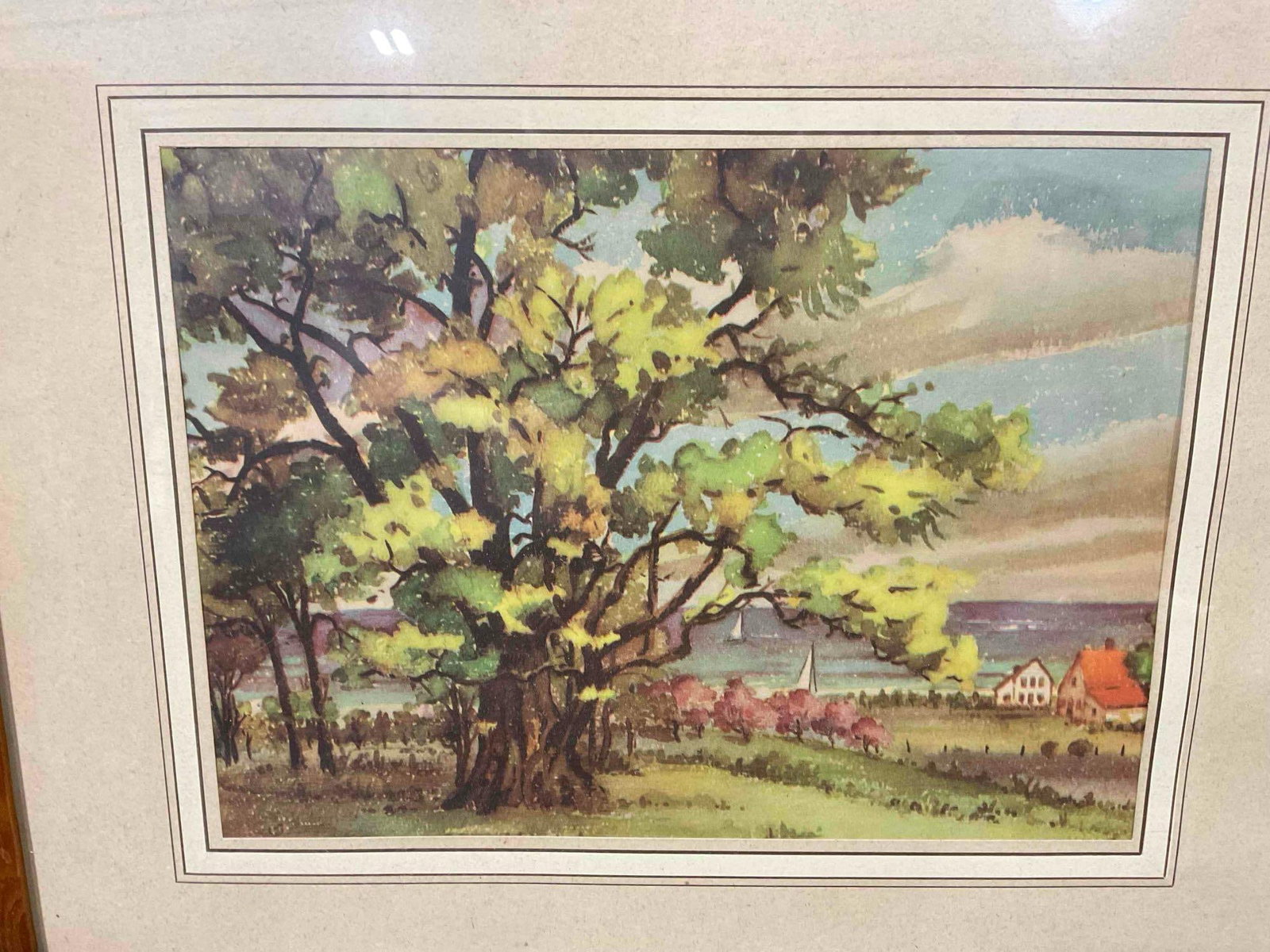 2 pcs Vintage Framed Art Prints, incl. Returning Fishermen by William Ward Jr & More. See pics. - 5