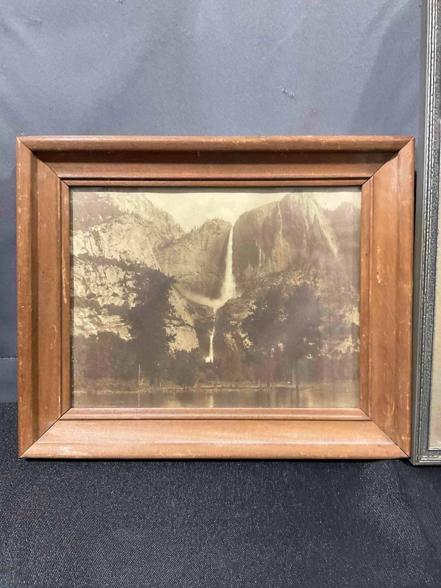 3 pcs Framed Antique Photographs, incl. Yosemite Waterfall, Golden Gate Park & More! See pics. - 2