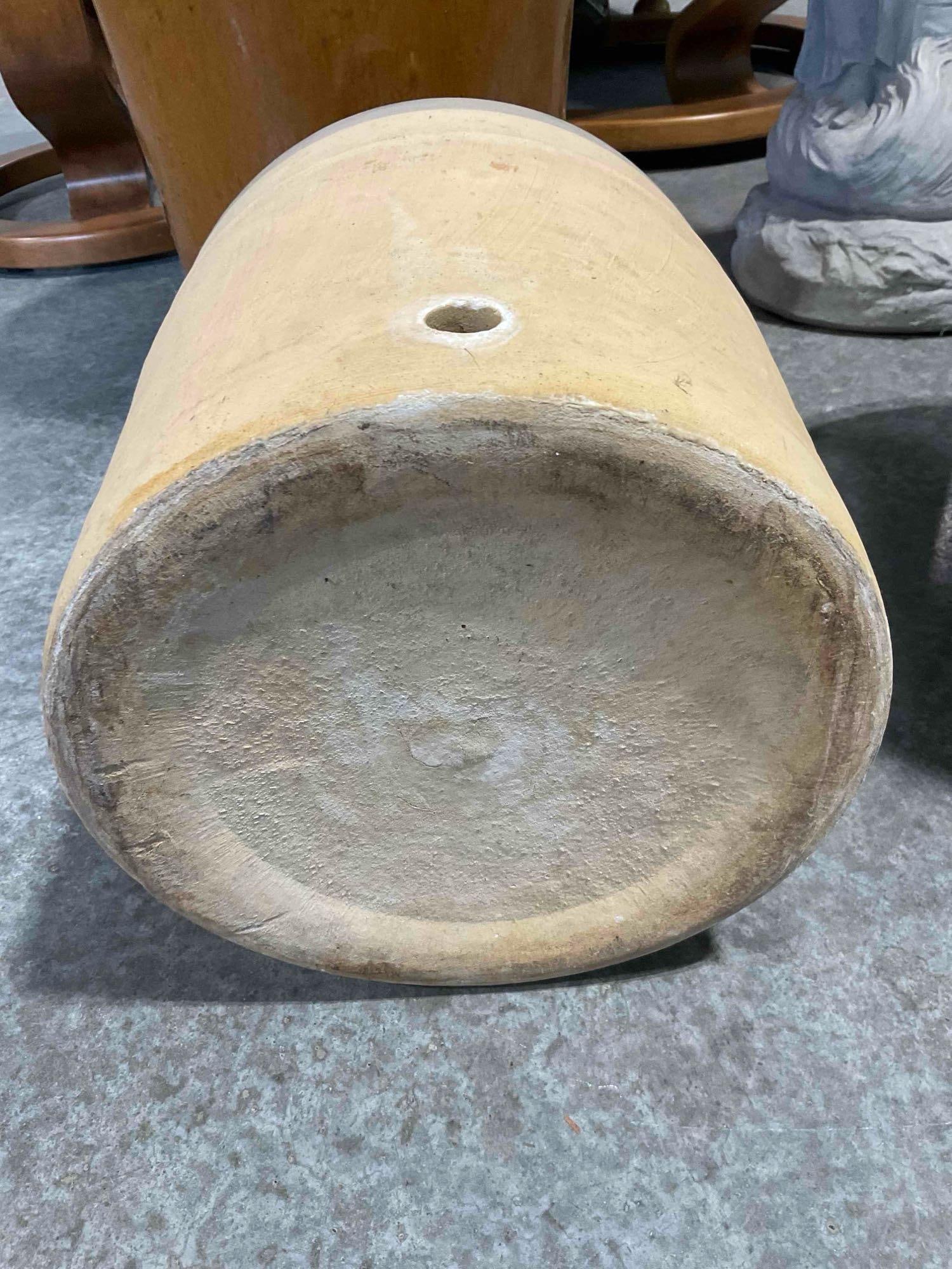 Vintage Cream Partially Glazed Stoneware Water Dispenser w/ Spout. Good Condition. See pics. - 6