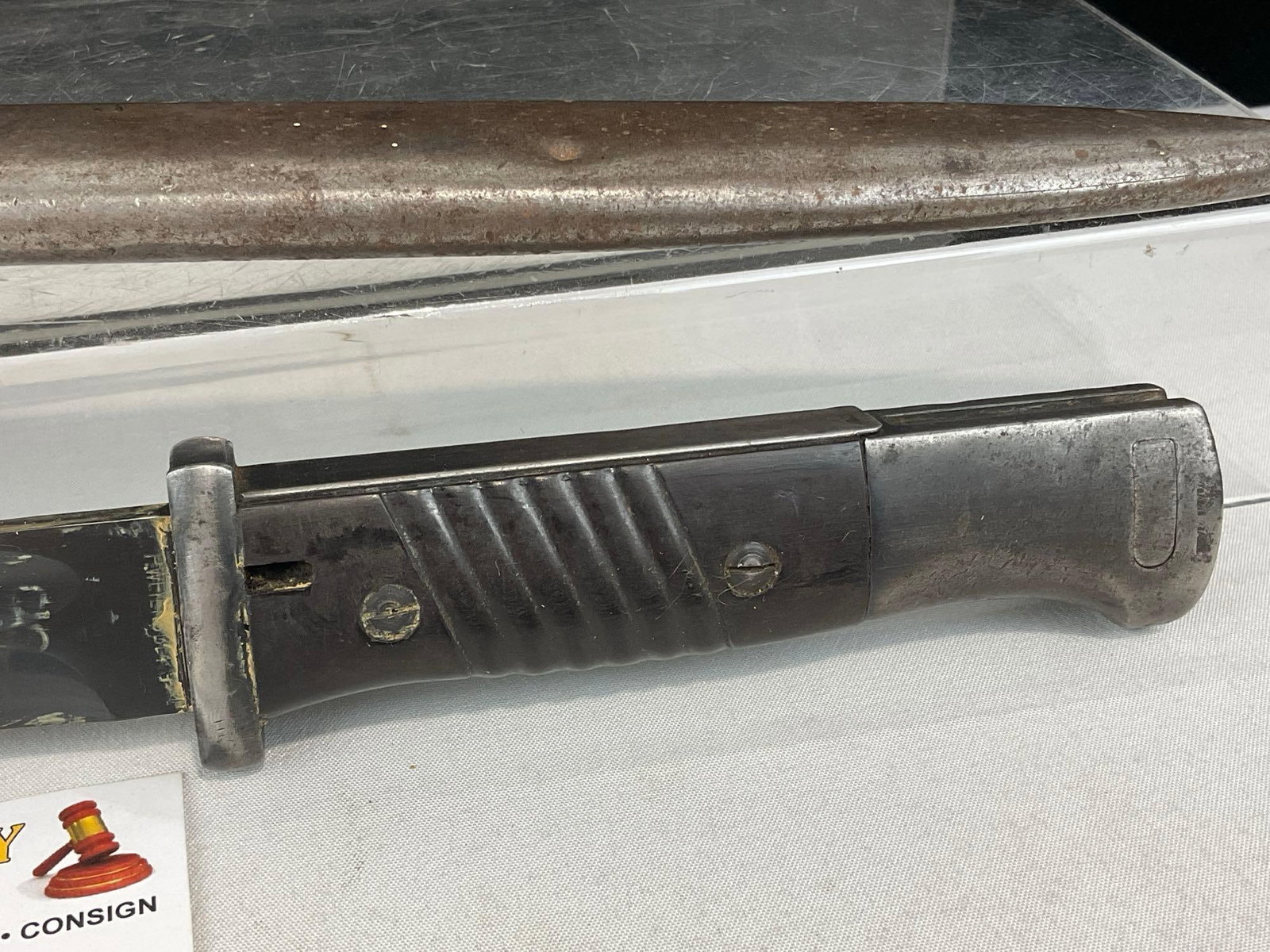Antique Century German R. Weyersberg K98 Bayonet 12 inch blade w/scabbard marked 1916 - 2