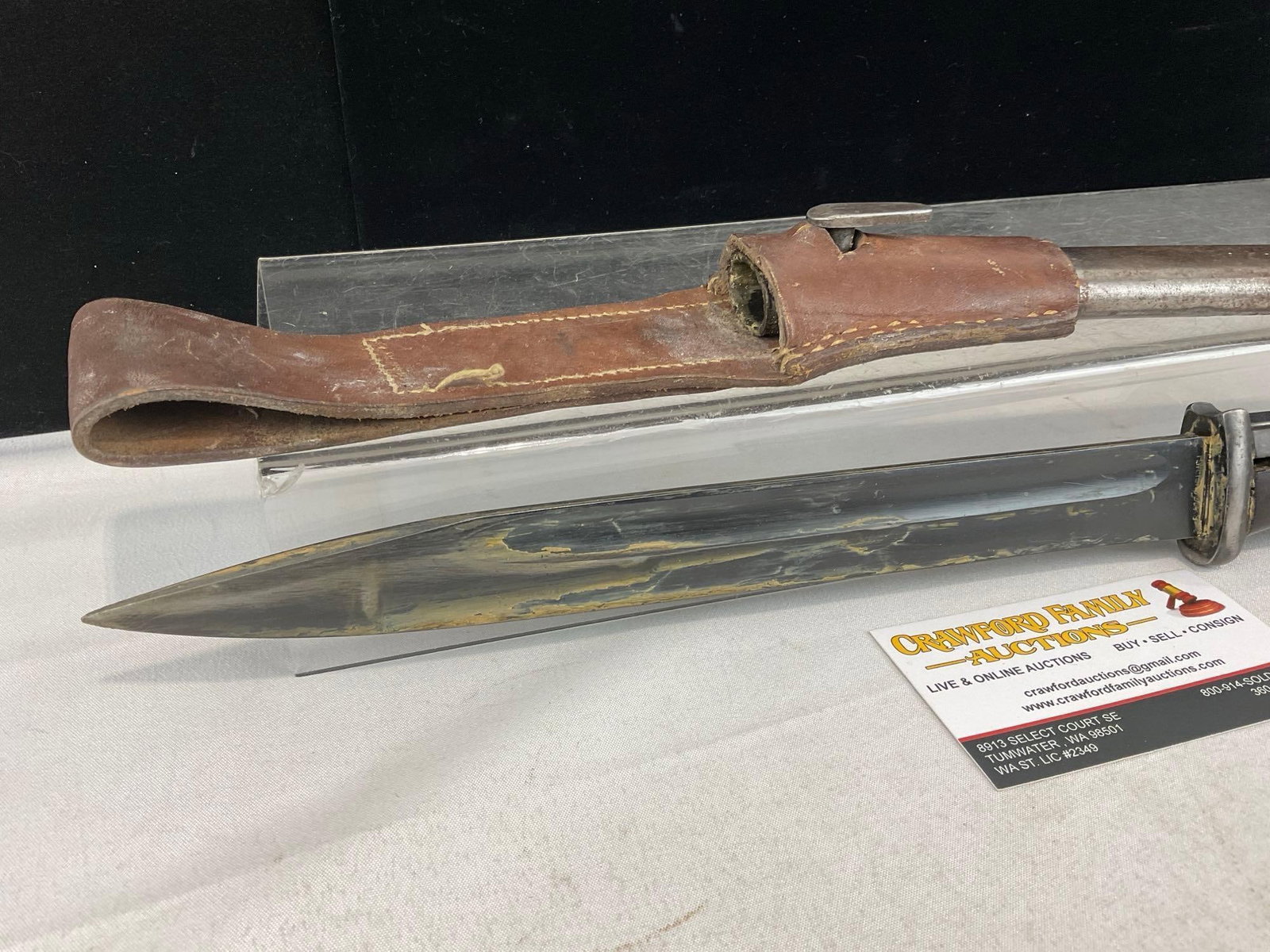 Antique Century German R. Weyersberg K98 Bayonet 12 inch blade w/scabbard marked 1916 - 3
