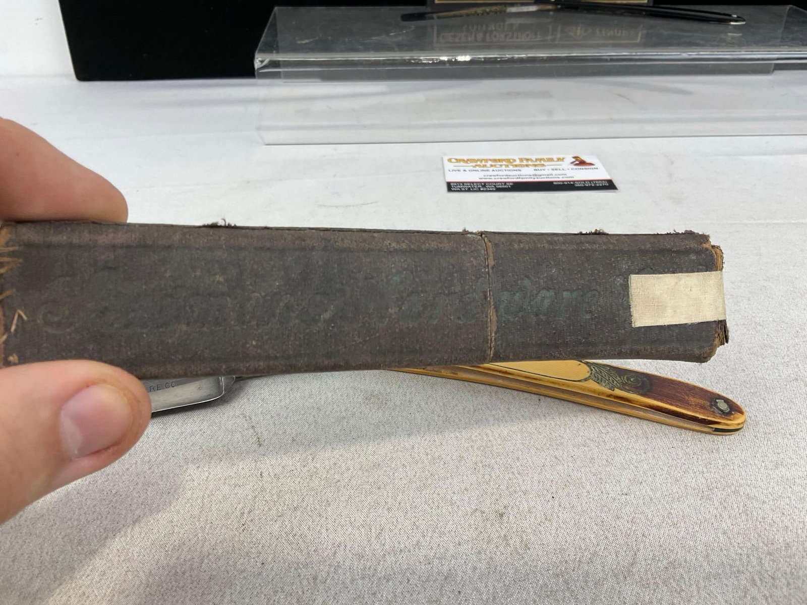 Pair of antique Straight Razors, W.Treu & Simmons Hardware Co German, w/cases - 5