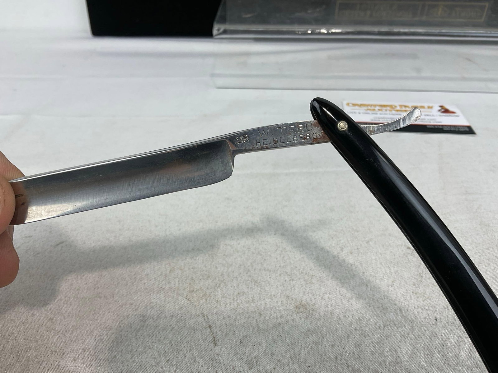 Pair of antique Straight Razors, W.Treu & Simmons Hardware Co German, w/cases - 6