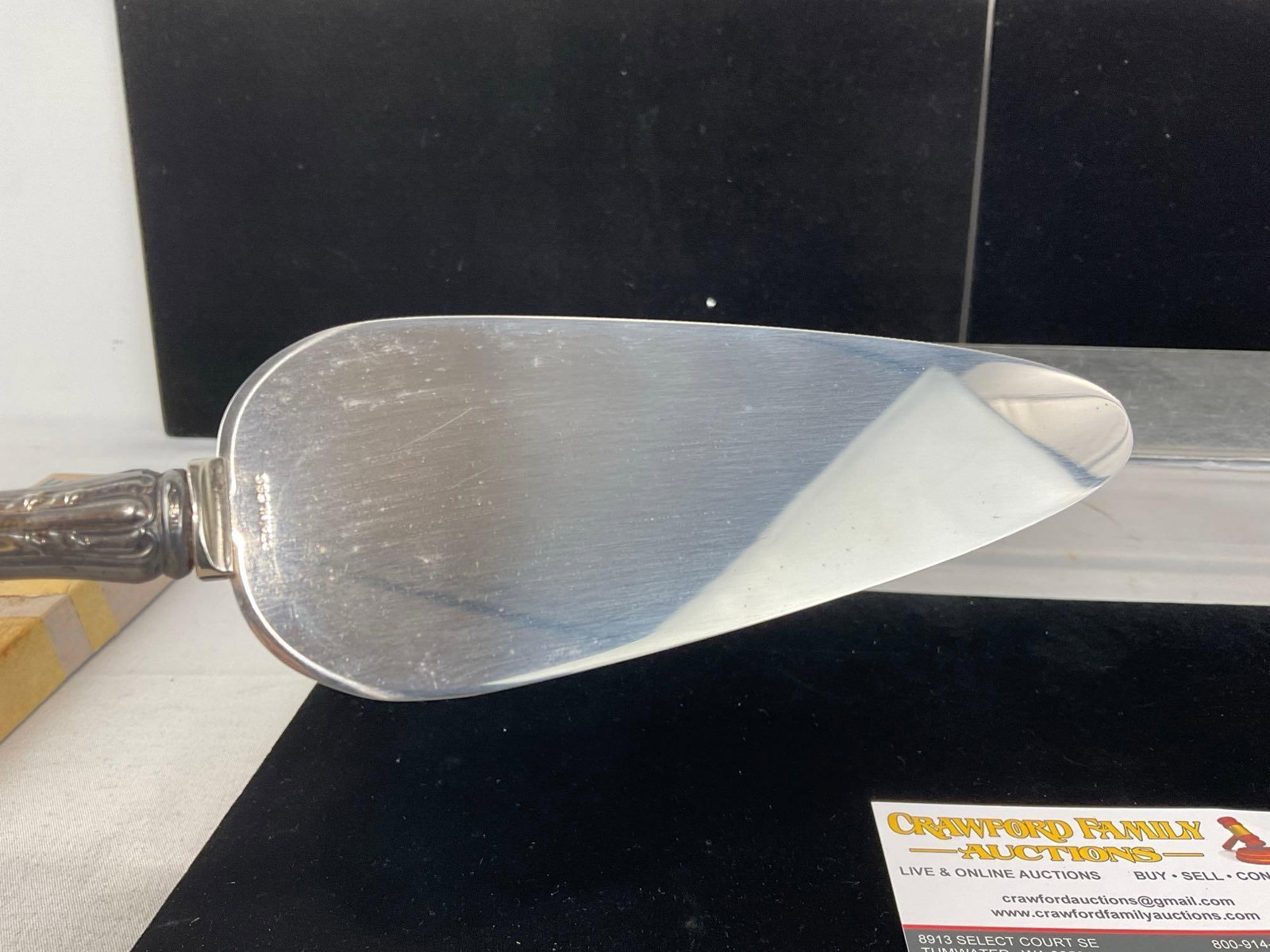 Antique Cake Knife w/Sterling Silver Handle, Stainless steel Blade, 59.3 grams in ttw - 3
