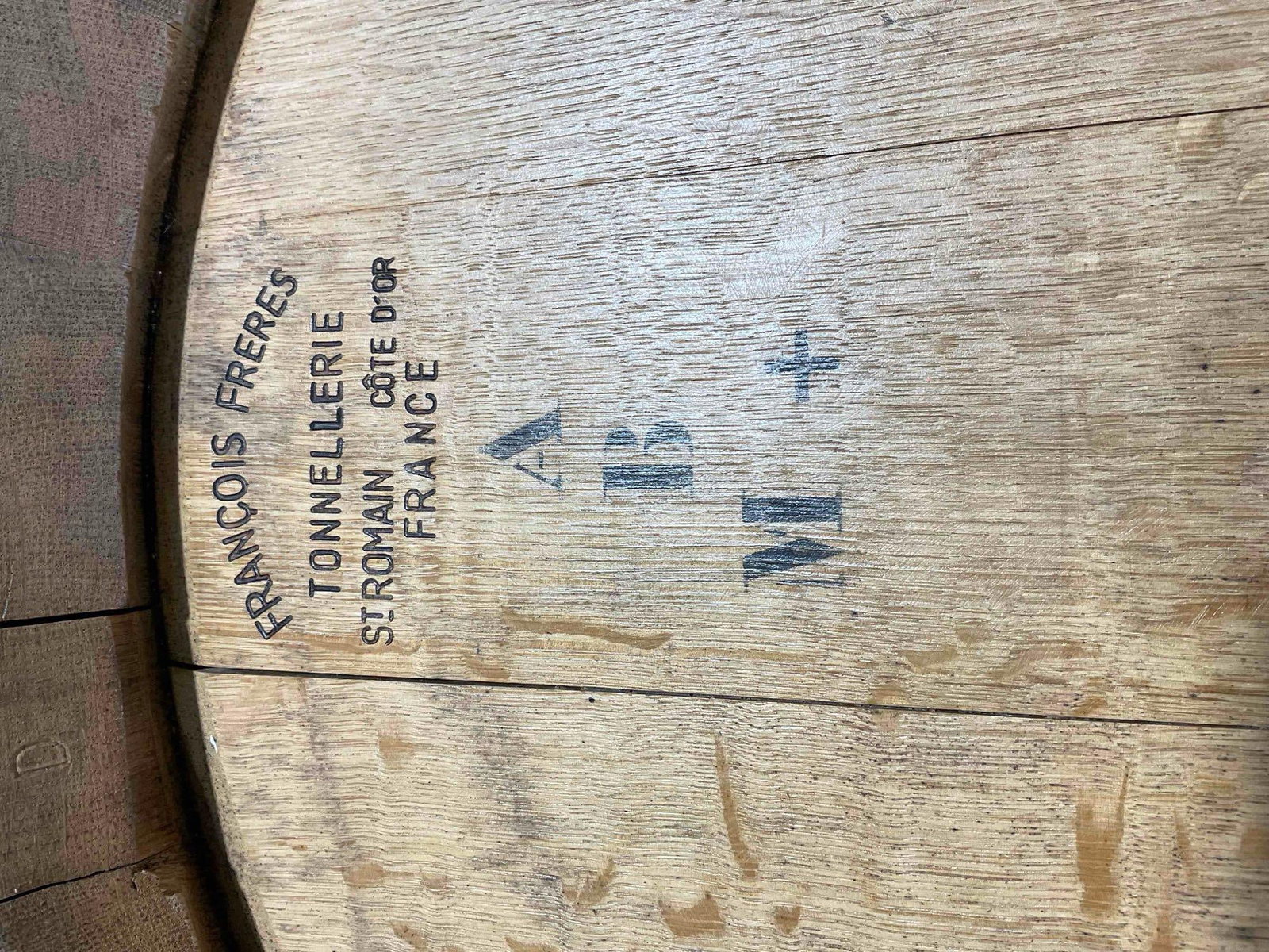 Fun Oak Wood & Metal Lazy Susan Constructed from French Francois Freres Wine Barrel. See pics. - 5