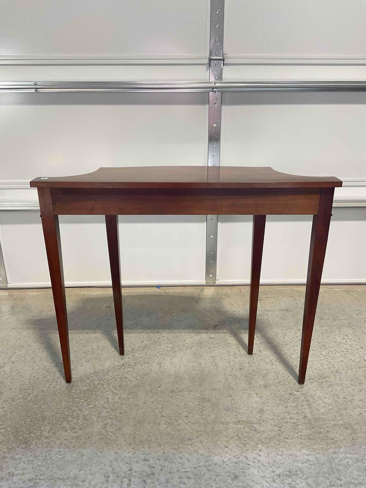 Vintage Council Craftsmen Walnut Wood Side Console Table w/ Inlaid Lantern Design. See pics. - 5
