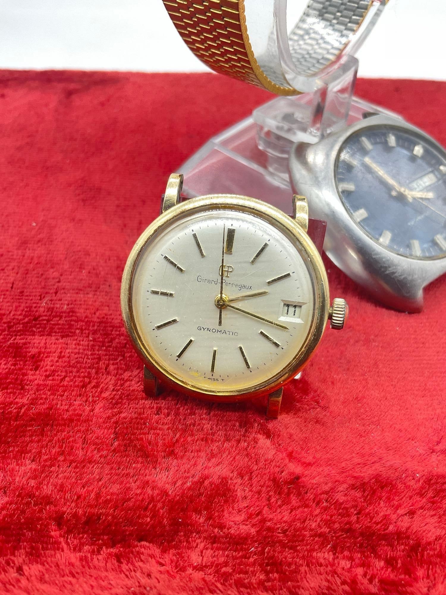 C-1950's girard perregaux gyromatic watch 10K Gold filled watch & Paul Monet Aquatimatic + Bulova... - 2