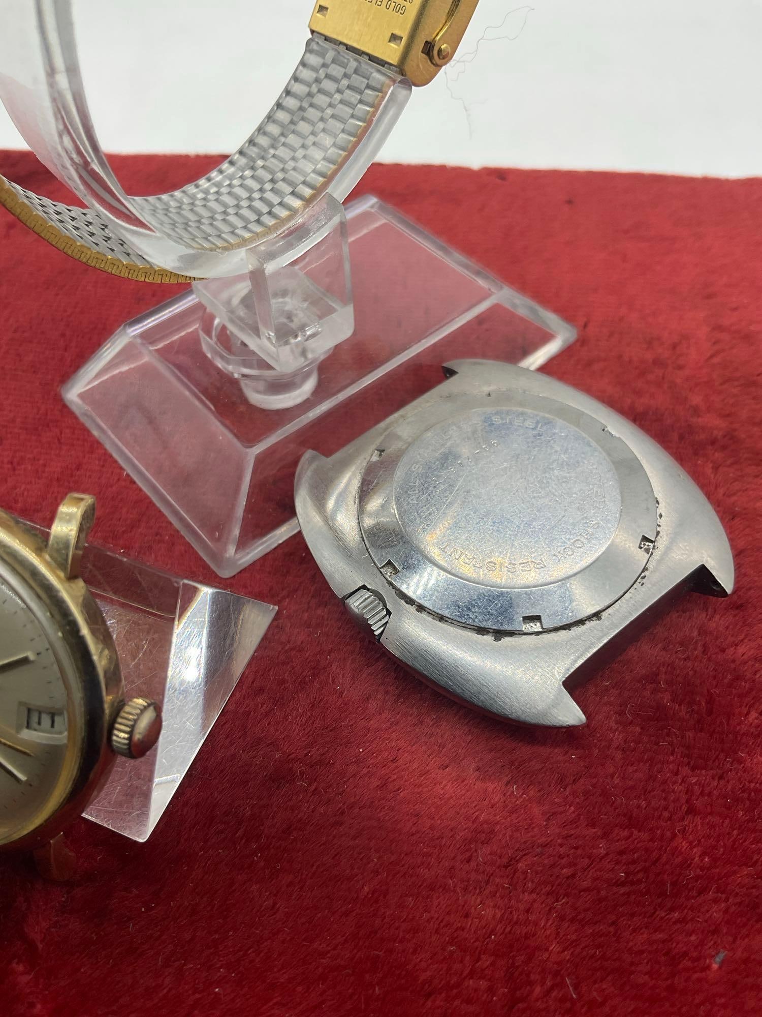 C-1950's girard perregaux gyromatic watch 10K Gold filled watch & Paul Monet Aquatimatic + Bulova... - 6