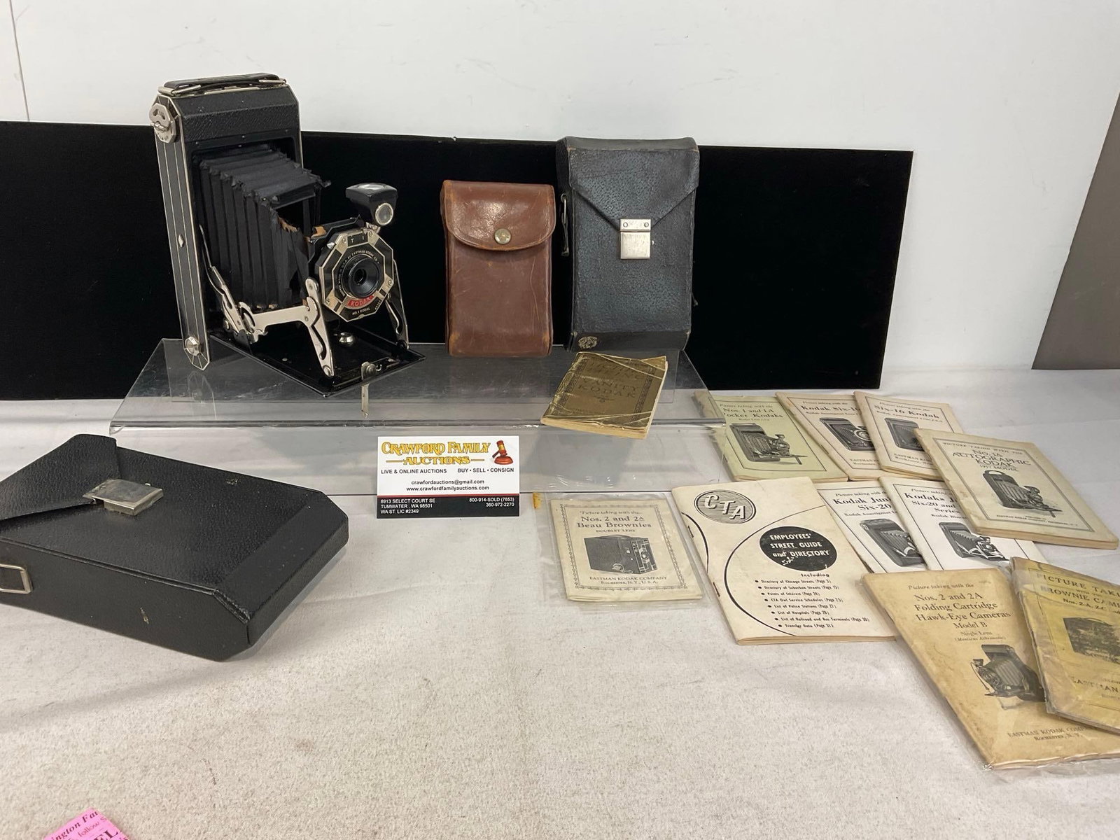 Eastman Kodak Co. Six-16 Kodak Camera, few Cases & 9 Manuals, Six-16, Six-20, No.1 & 1A, 2 & 2A (1 of 7)