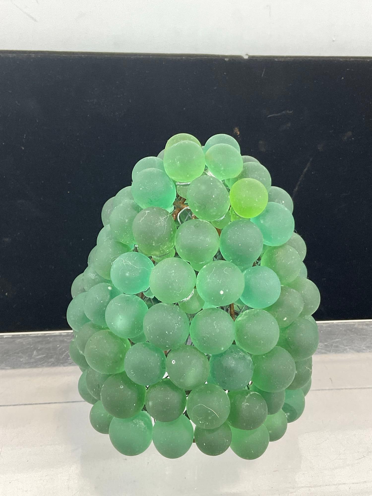 Murano Style Glass Czech Green Grape Cluster Lamp Shade, all hand tied to the base, 6x5x5 inches - 3