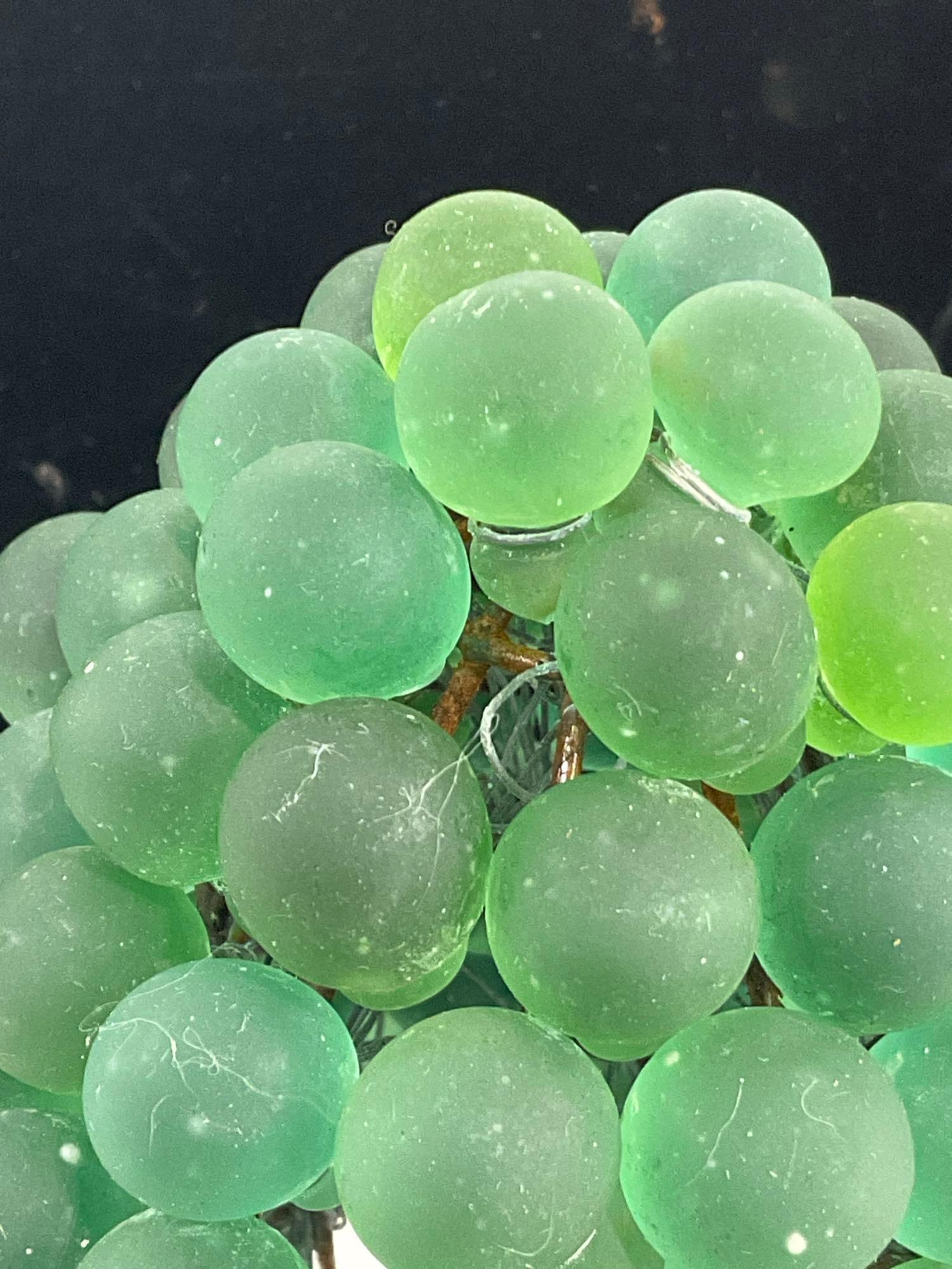 Murano Style Glass Czech Green Grape Cluster Lamp Shade, all hand tied to the base, 6x5x5 inches - 4