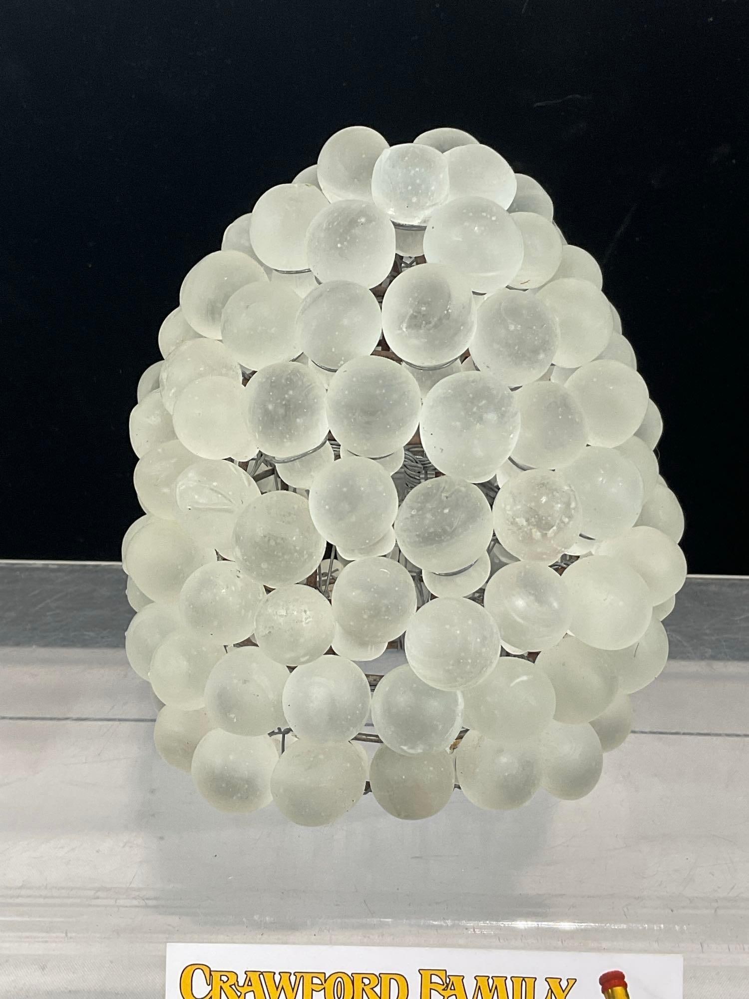 Murano Style Glass Czech Green Grape Cluster Lamp Shade, all hand tied to the base, 6x5x5 inches - 2