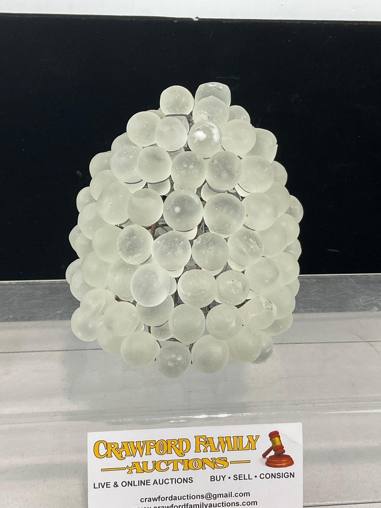 Murano Style Glass Czech Green Grape Cluster Lamp Shade, all hand tied to the base, 6x5x5 inches - 2