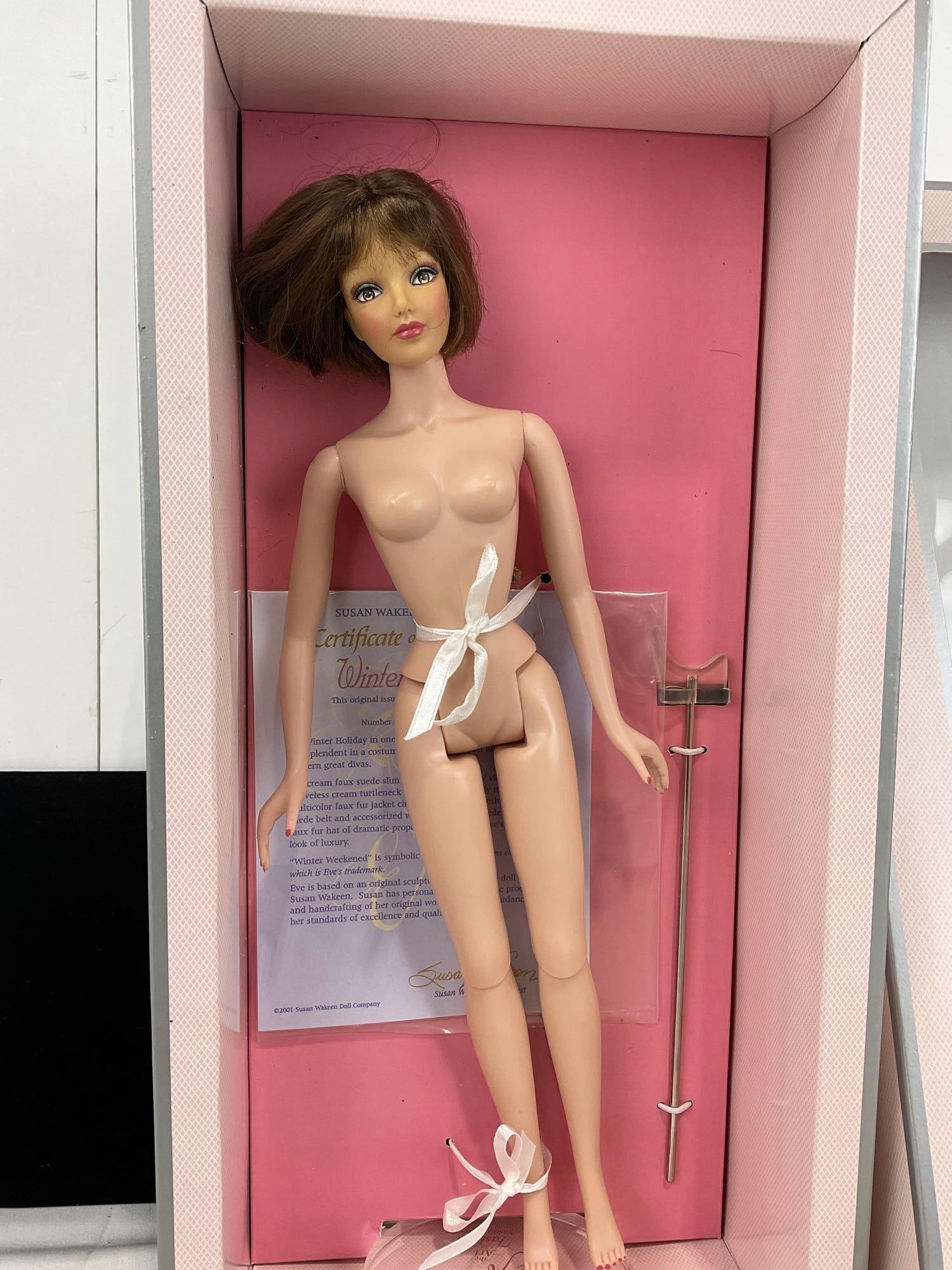 Susan Wakeen Doll Co. Winter Week End Eve SW5085, 16 inch, in original box, some wear - 2