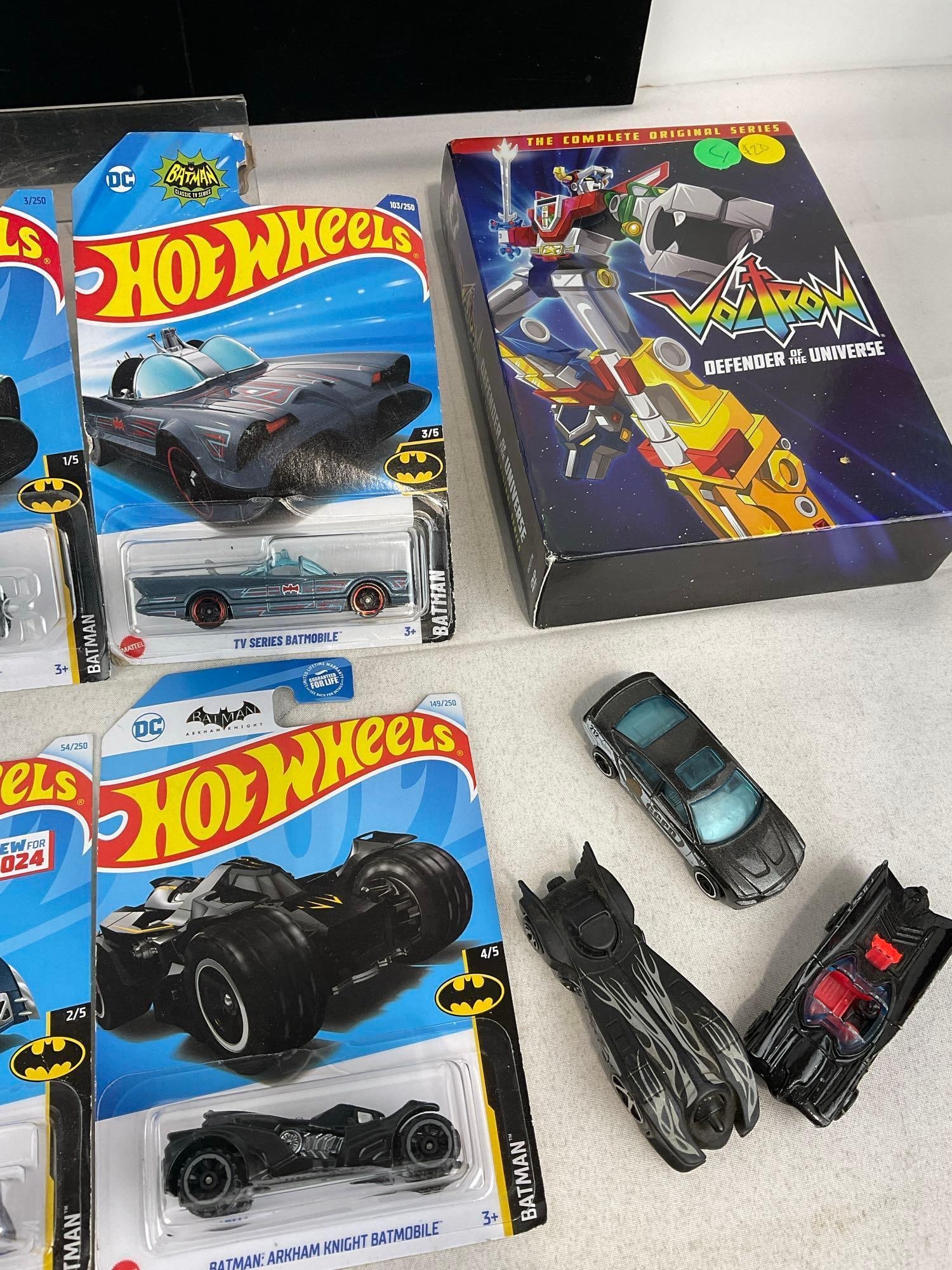 Batman Hotwheels Diecast Cars, 14 in packaging, Voltron Defender of the Universe Dvd set, 2 Knives - 4