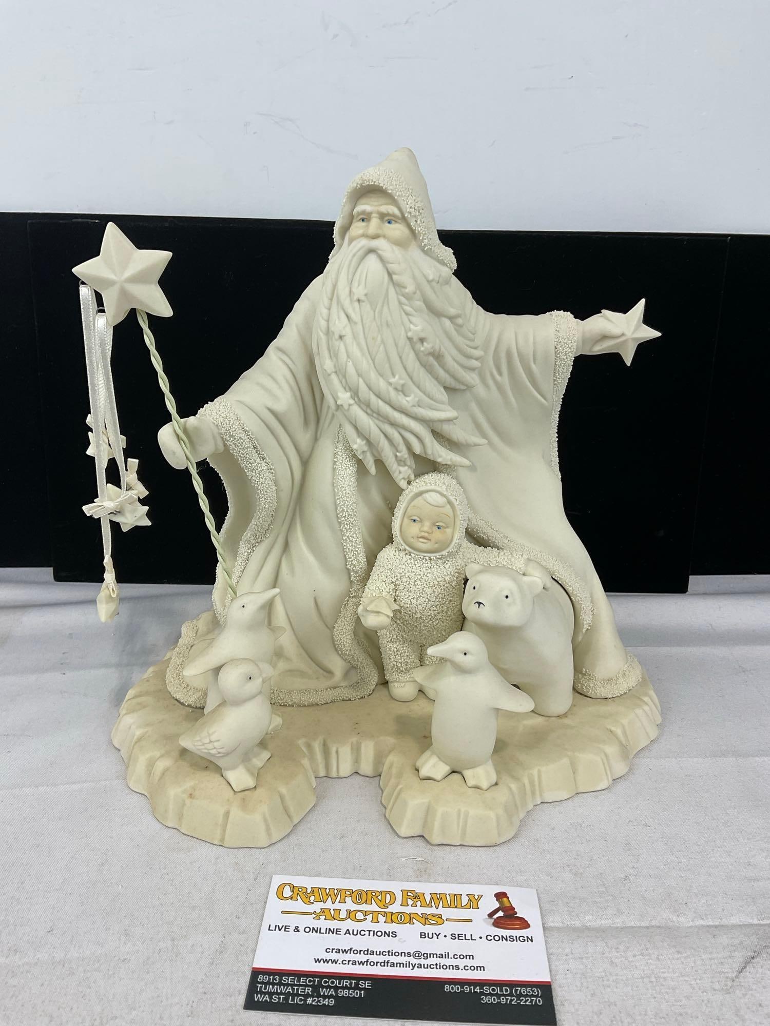 Retired Dept. 56 Snowbabies Porcelain Figure, Jack Frost A Touch of Winter Magic, 6854-3: Appears to be in good shape. The piece measures approx 10h x 11w x 8d inches. See pics. E-6160
