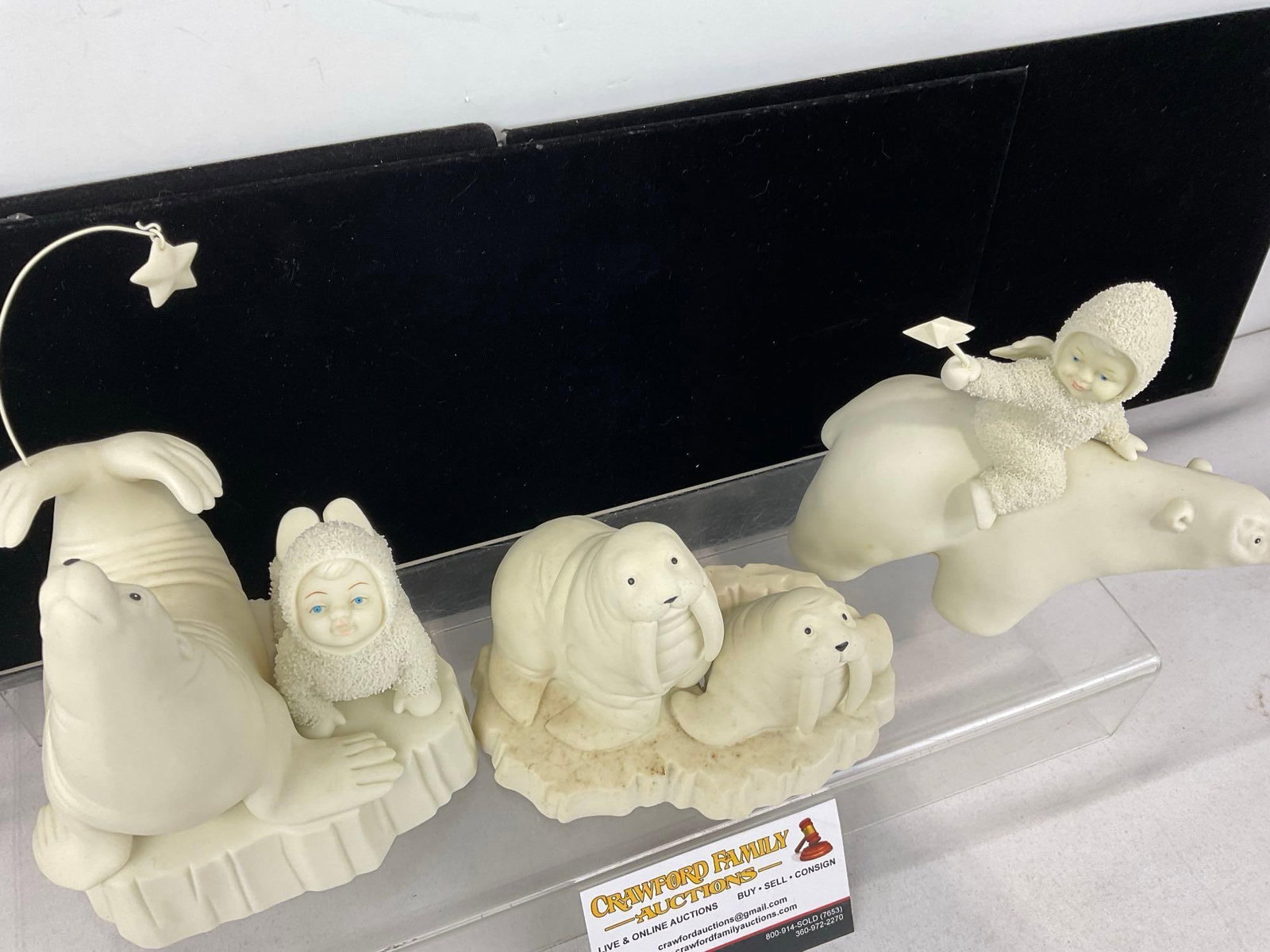 3 Dept. 56 Snowbabies Porcelain Figures, I Can Do That Too, Walruses, Polar Bear w/Kid - 2
