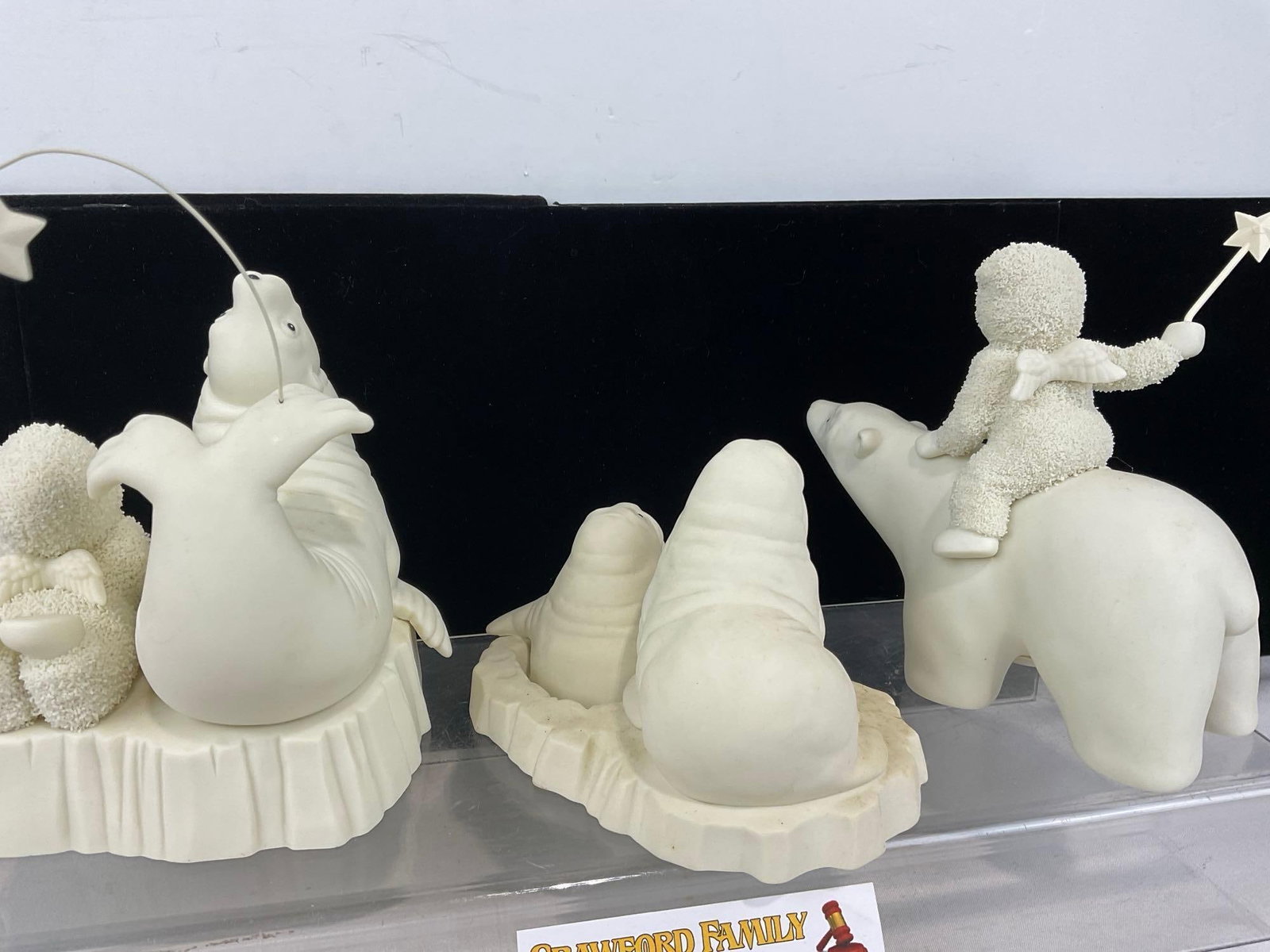 3 Dept. 56 Snowbabies Porcelain Figures, I Can Do That Too, Walruses, Polar Bear w/Kid - 3