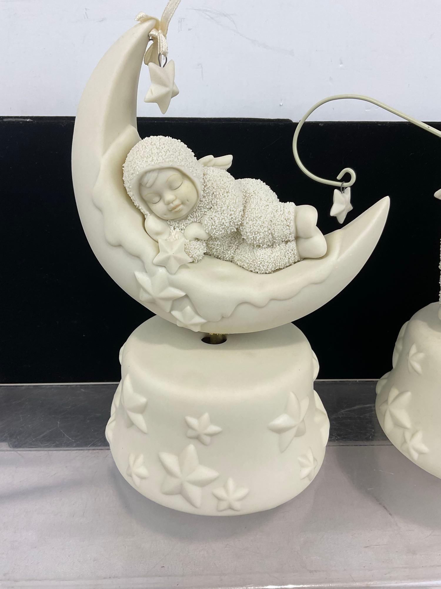 Pair of Dept. 56 Snowbabies Porcelain Figure Music Boxes, Im So Sleepy & Catch A Falling Star - 2