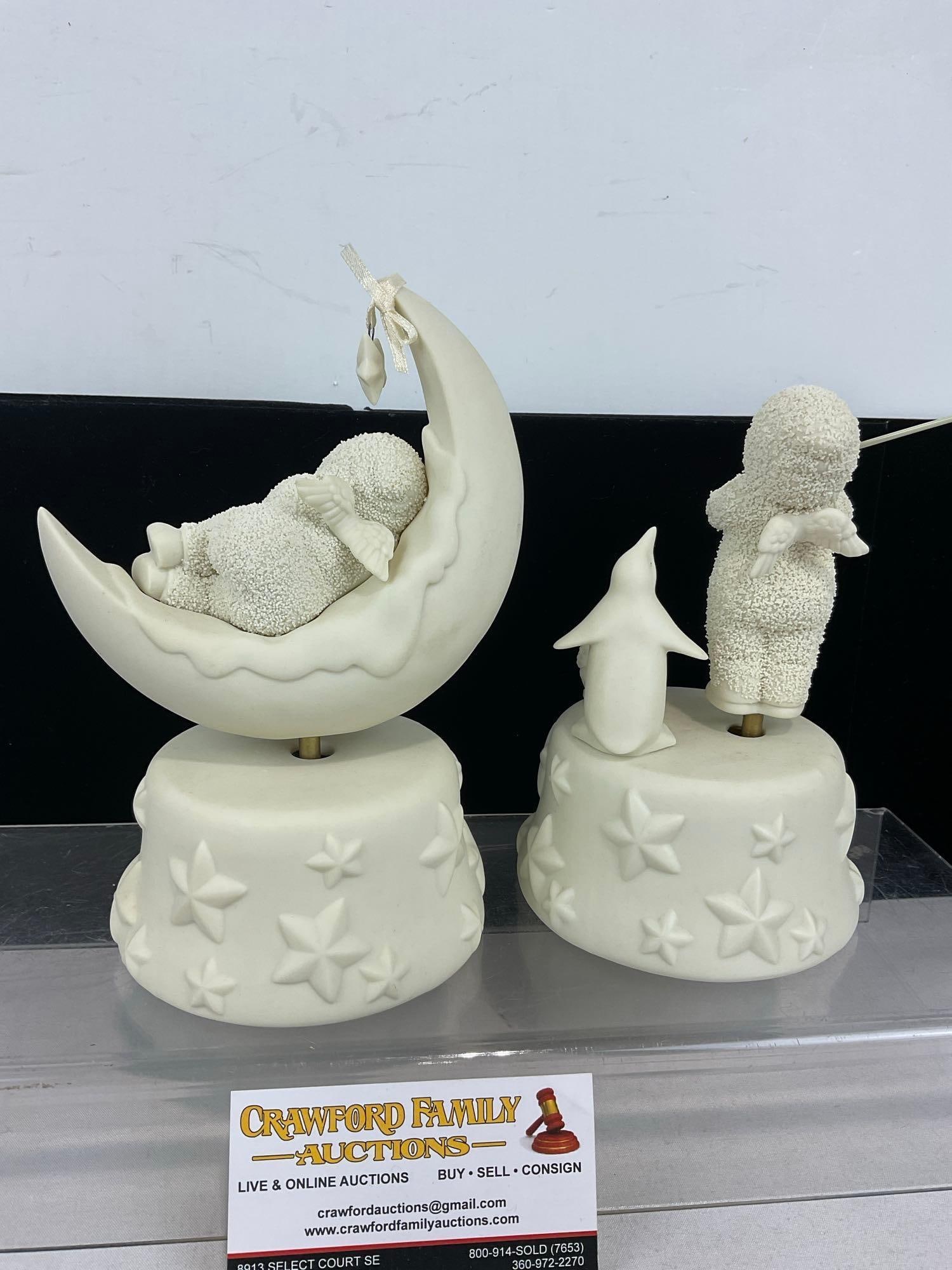 Pair of Dept. 56 Snowbabies Porcelain Figure Music Boxes, Im So Sleepy & Catch A Falling Star - 4