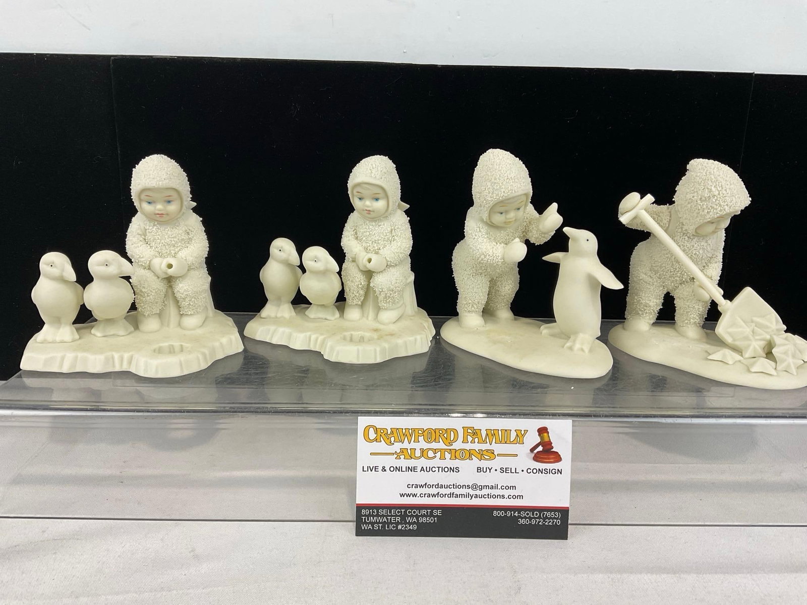 4x Dept. 56 Snowbabies Porcelain Figure, Fishing for Dreams, Wishing on a Star & So Much Work To Do: Appears to be in good shape. The piece measures approx 9h x 8w x 5d inches. See pics. E-6160