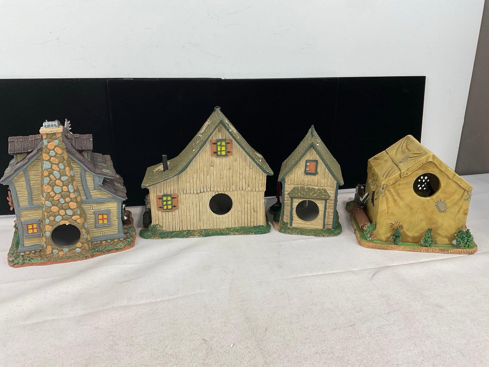 4 Lemax Lightup Bldgs, in original boxes, Bucks Hunting Cabin, Camping Tent, & Bluebird Acres - 5